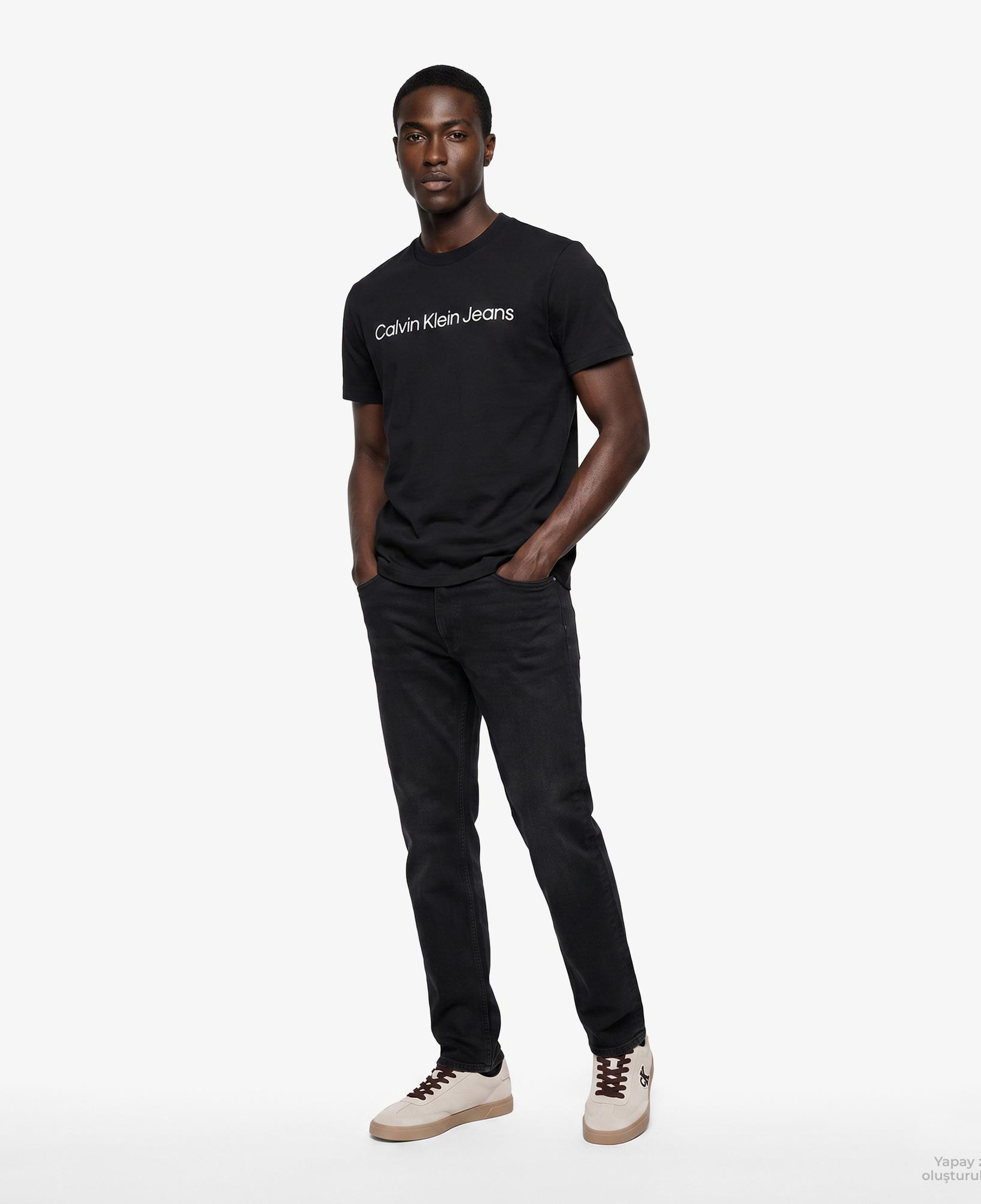 Calvin Klein Slim Straight Wall Street Black Erkek Siyah Jean
