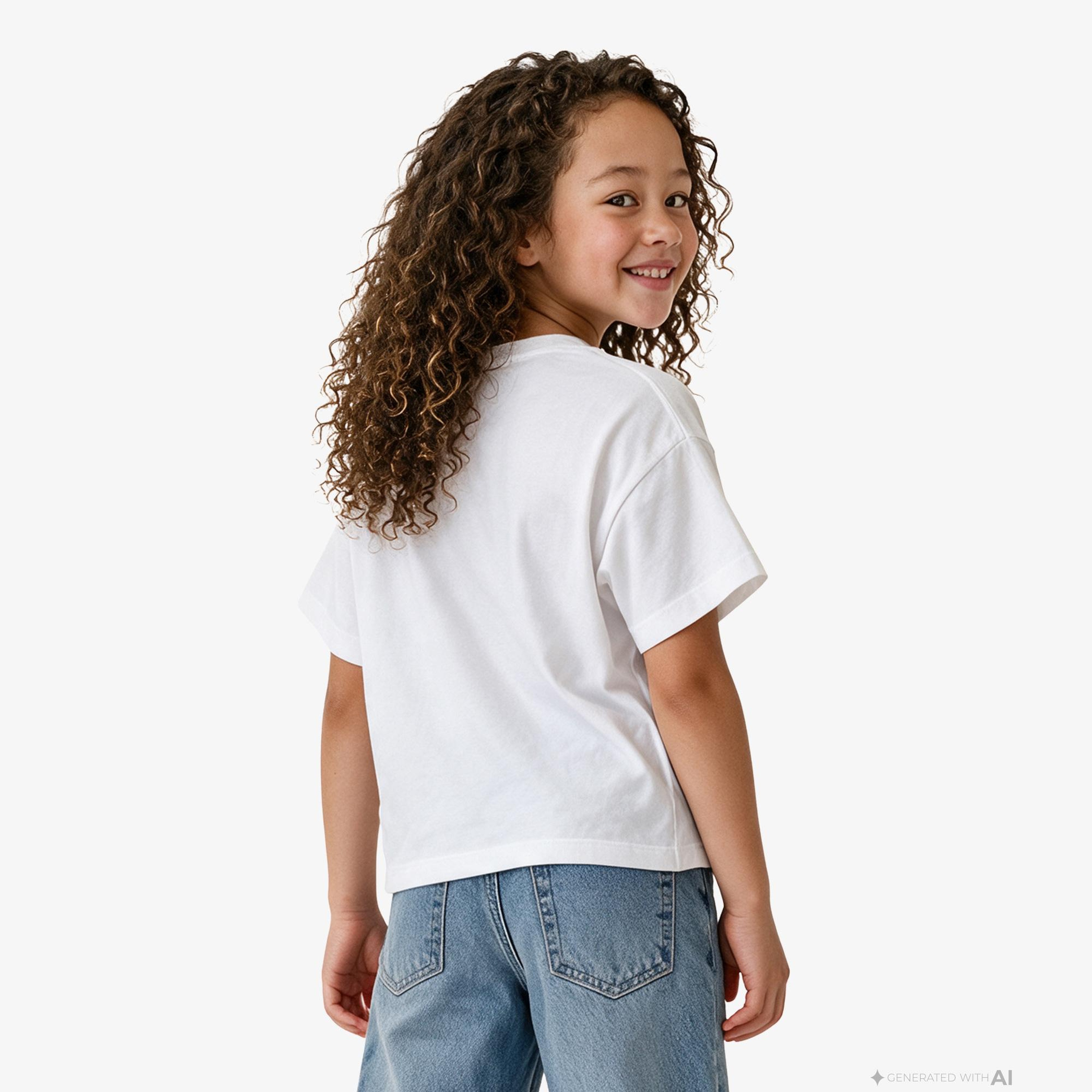 Calvin Klein Logo Boxy Çocuk Beyaz T-Shirt