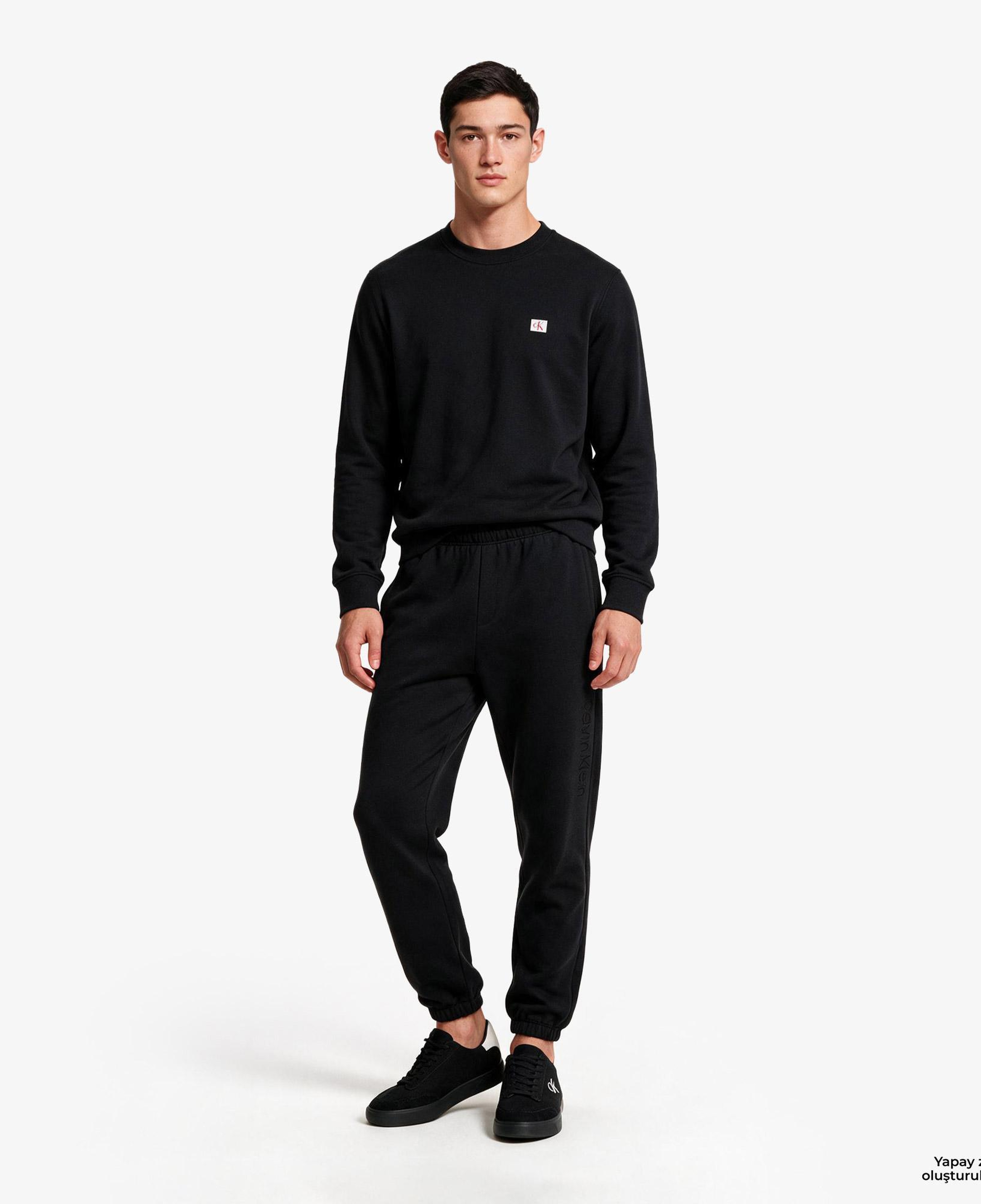Calvin Klein Terry Woven Erkek Siyah Sweatshirt