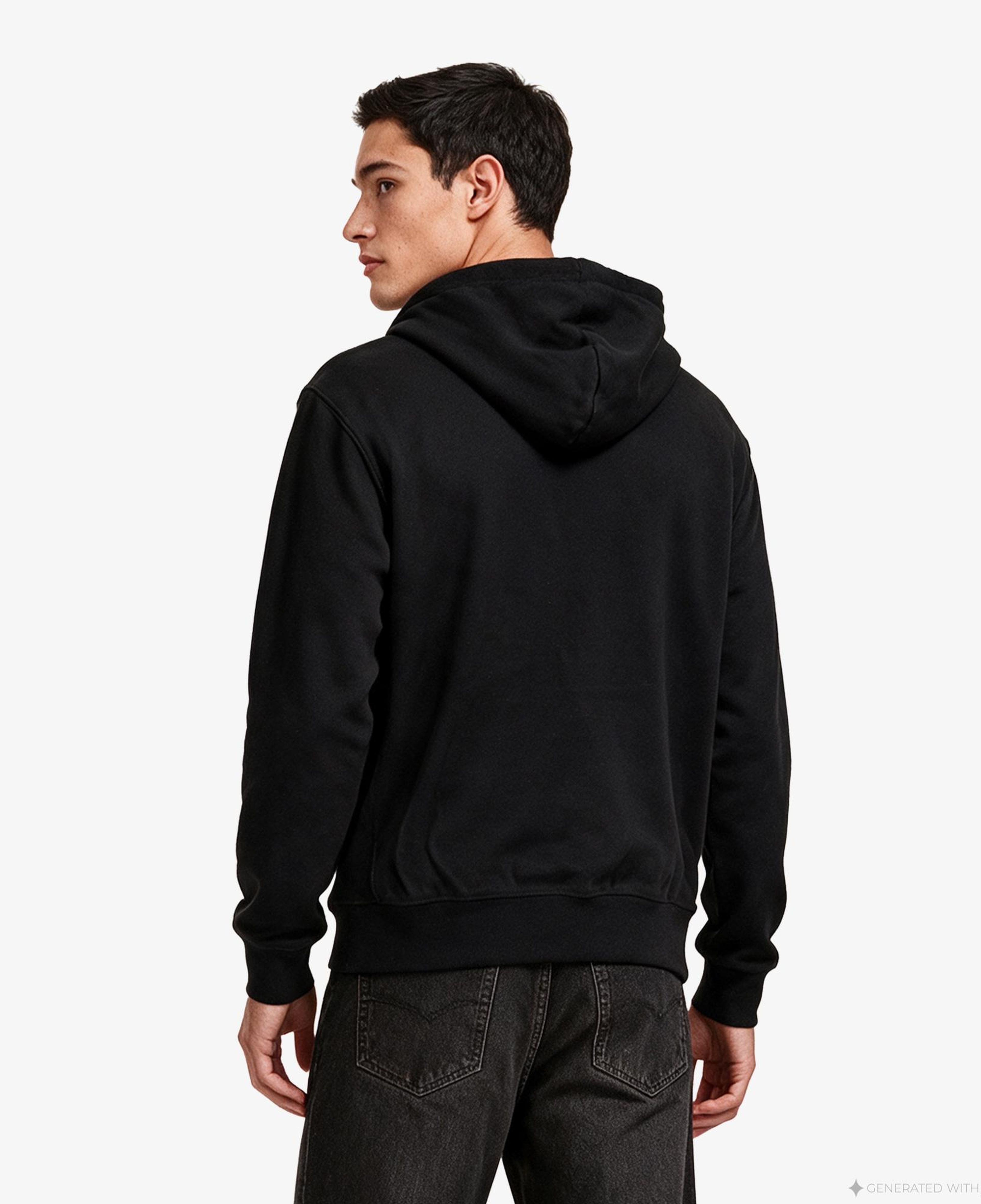 Calvin Klein Premium Terry Monogram Erkek Siyah Sweatshirt