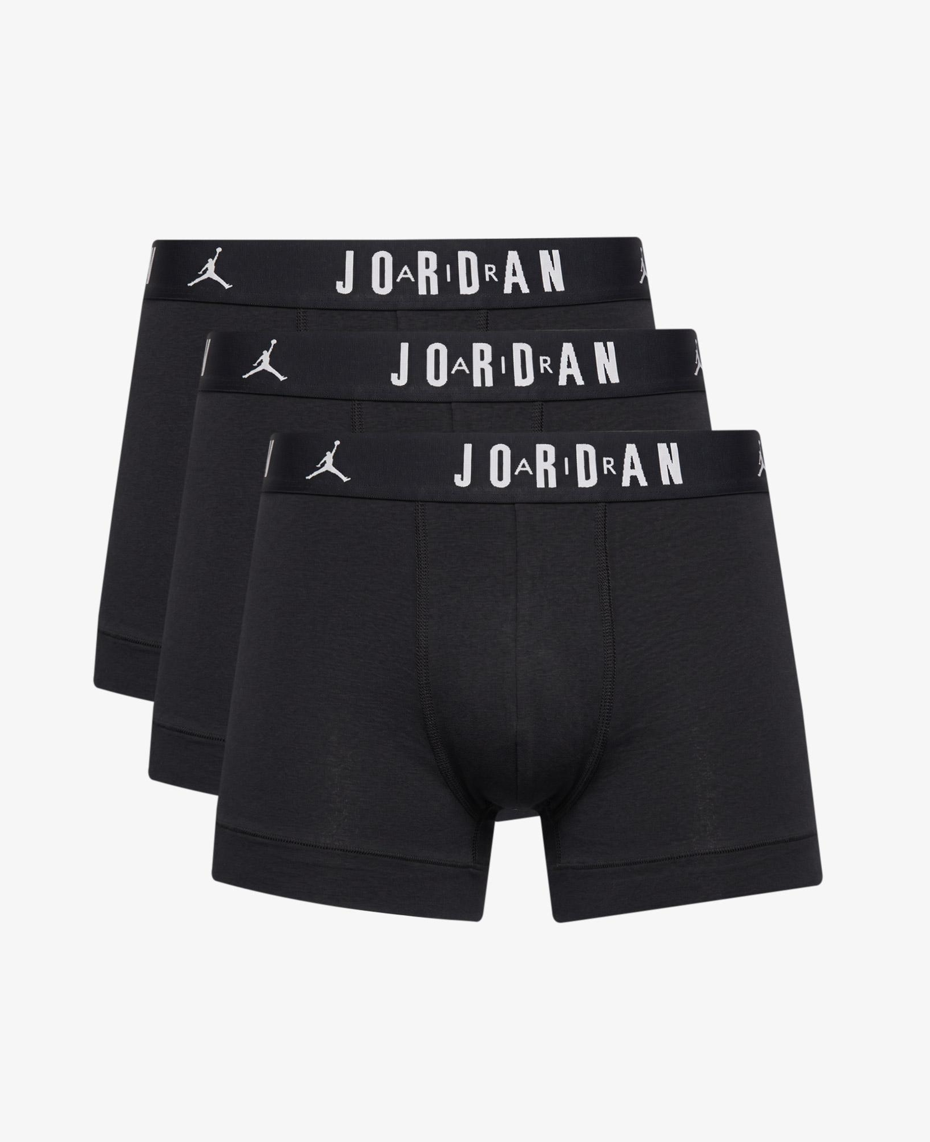 Jordan 3'lü Flight Cotton Erkek Siyah Boxer