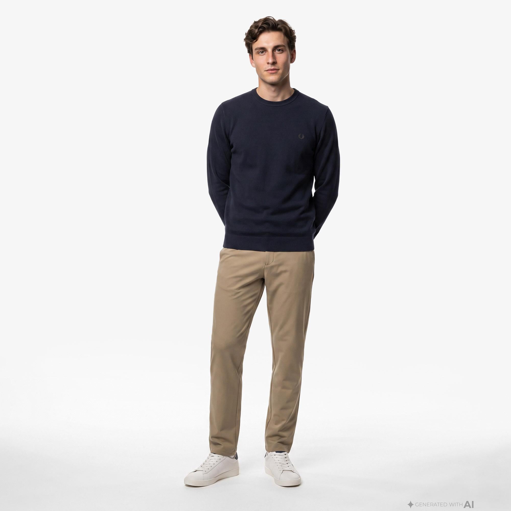 Fred Perry Pique Stitch Jumper Erkek Lacivert Triko