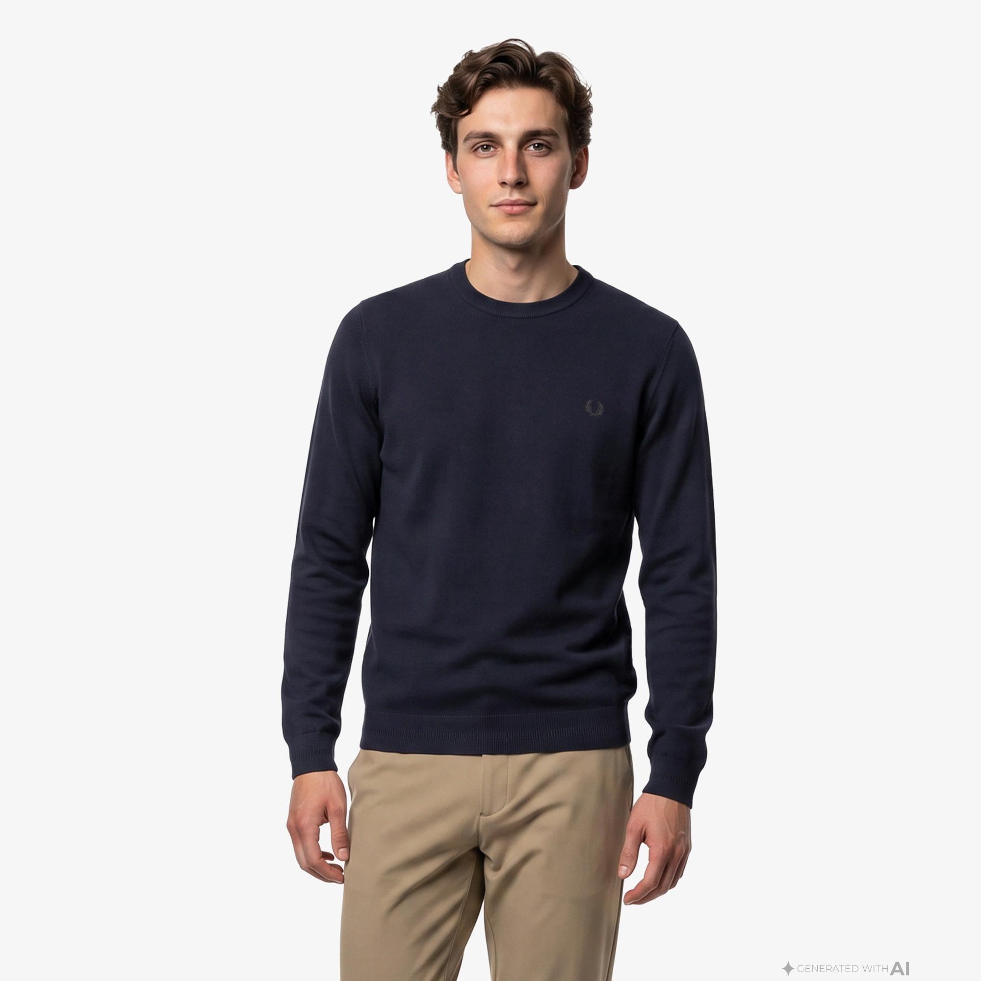 Fred Perry Pique Stitch Jumper Erkek Lacivert Triko