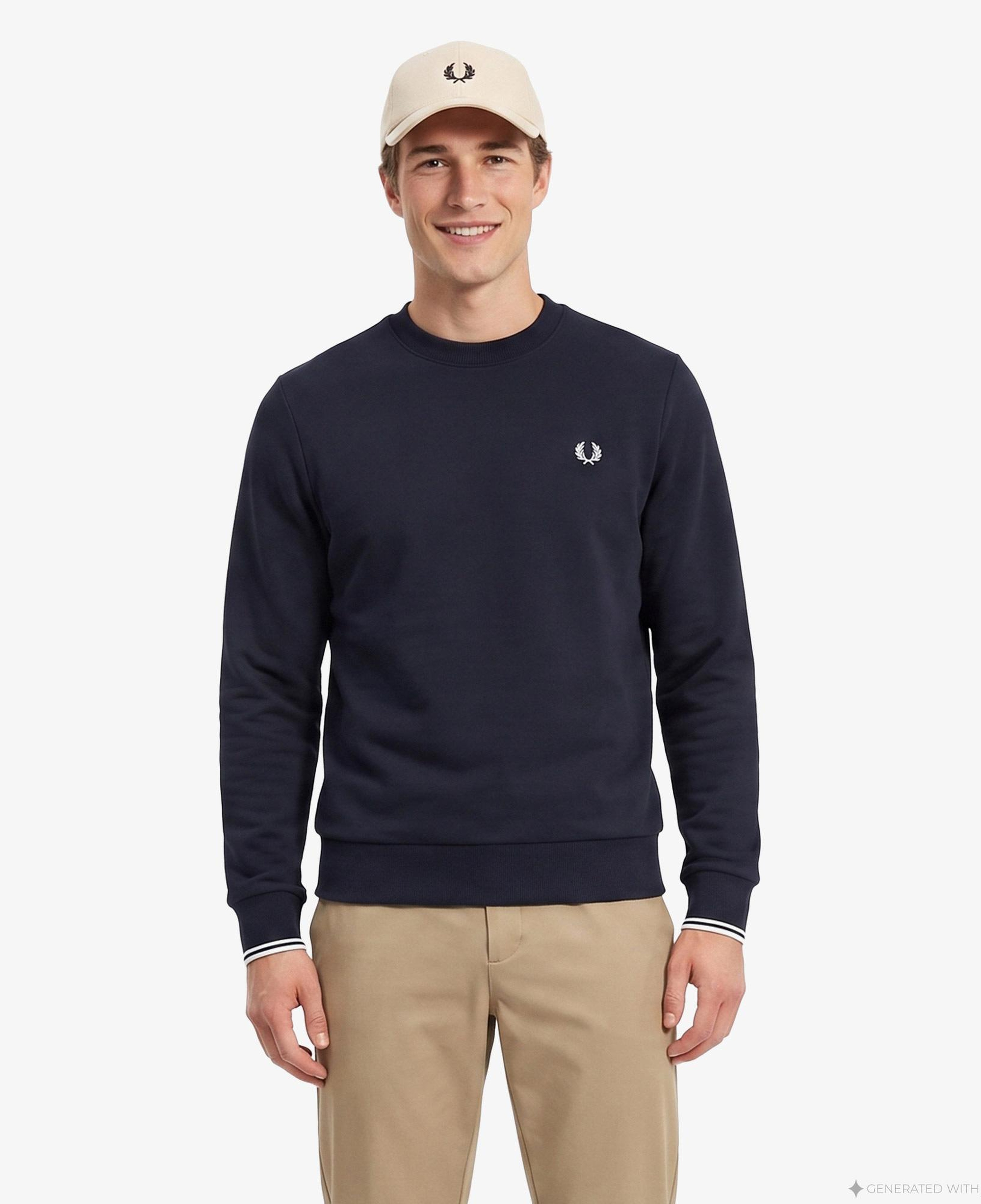 Fred Perry Crew Neck Erkek Lacivert Sweatshirt