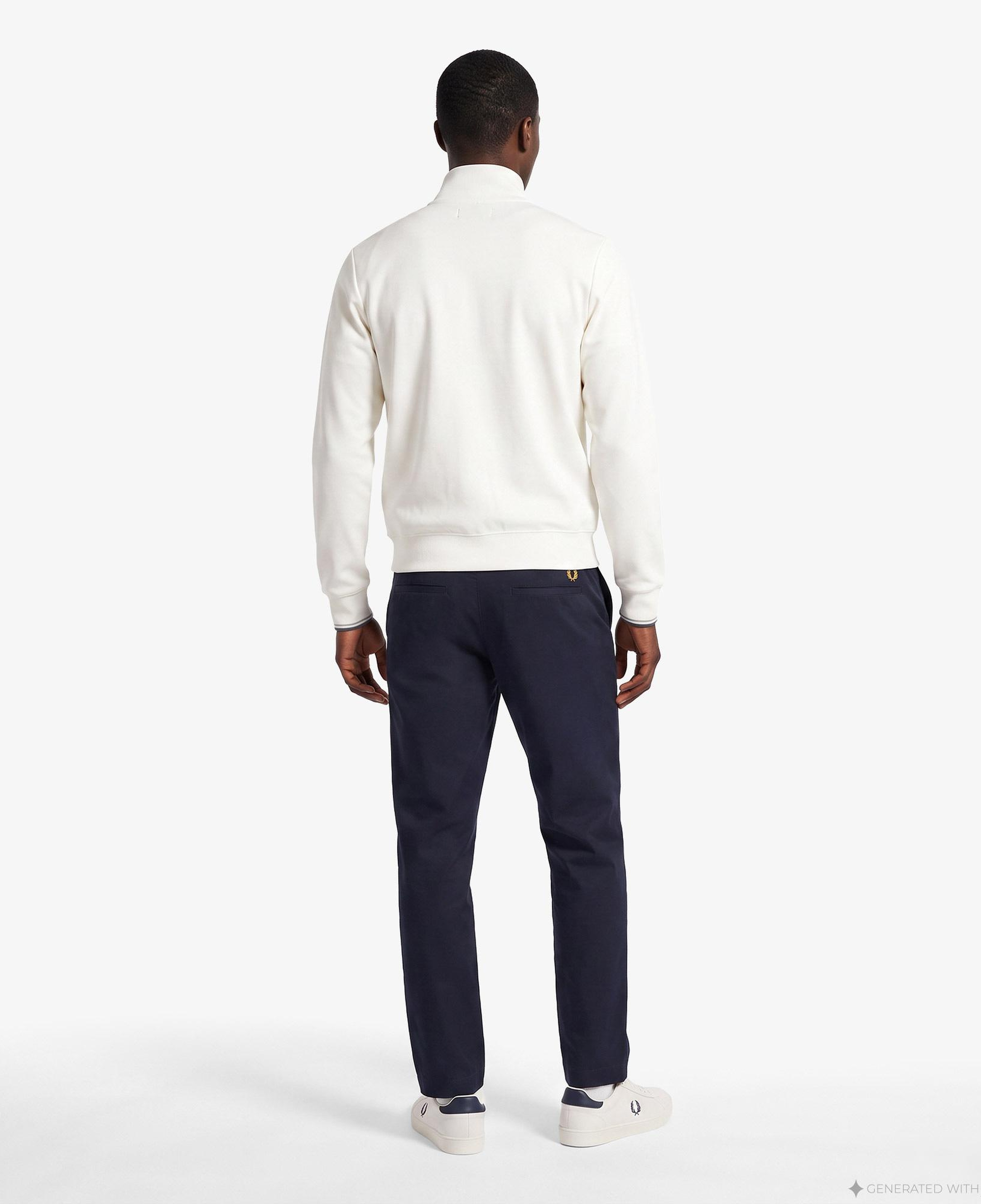 Fred Perry Half Zip Erkek Beyaz Sweatshirt