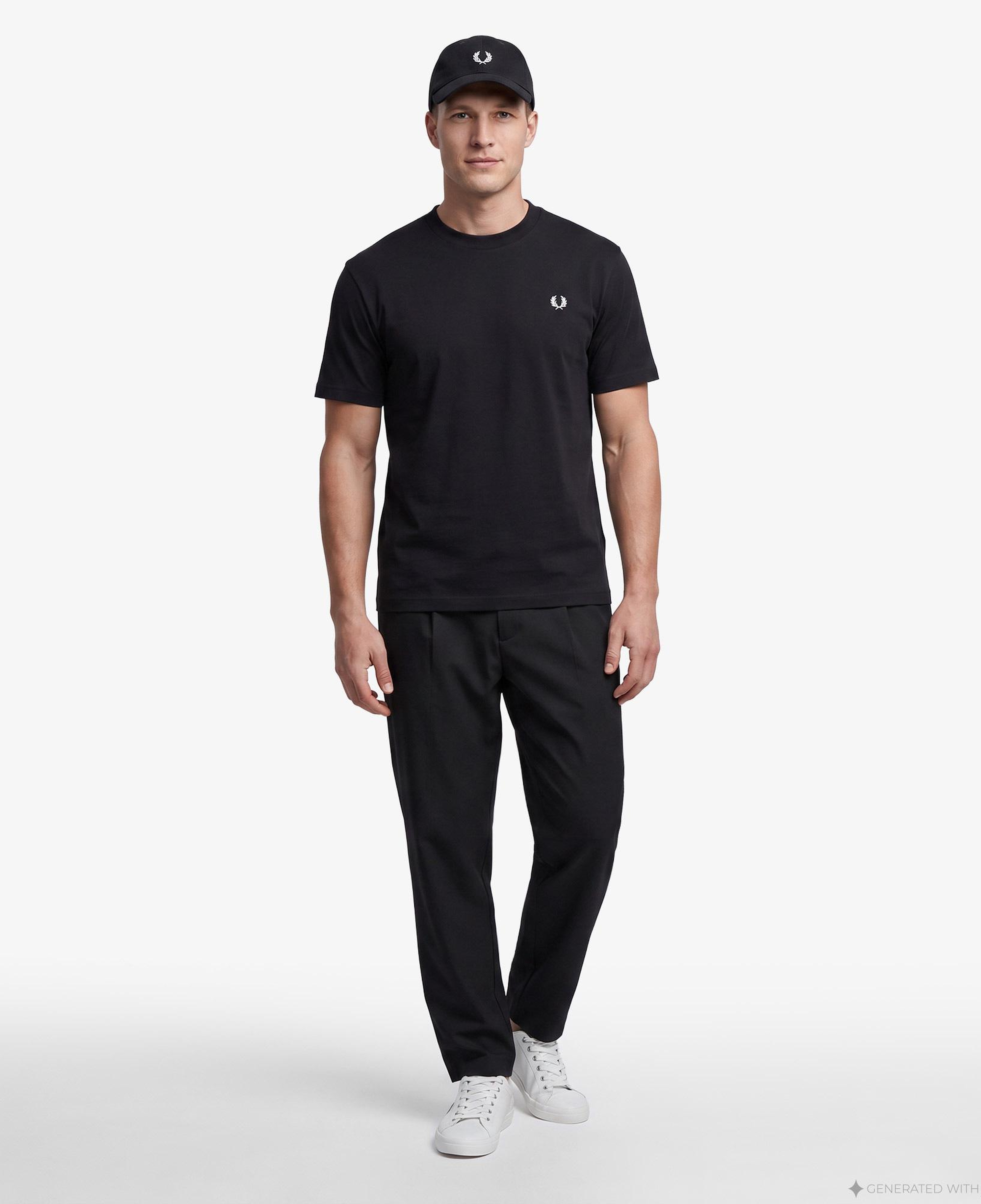 Fred Perry Oversized Erkek Siyah T-Shirt