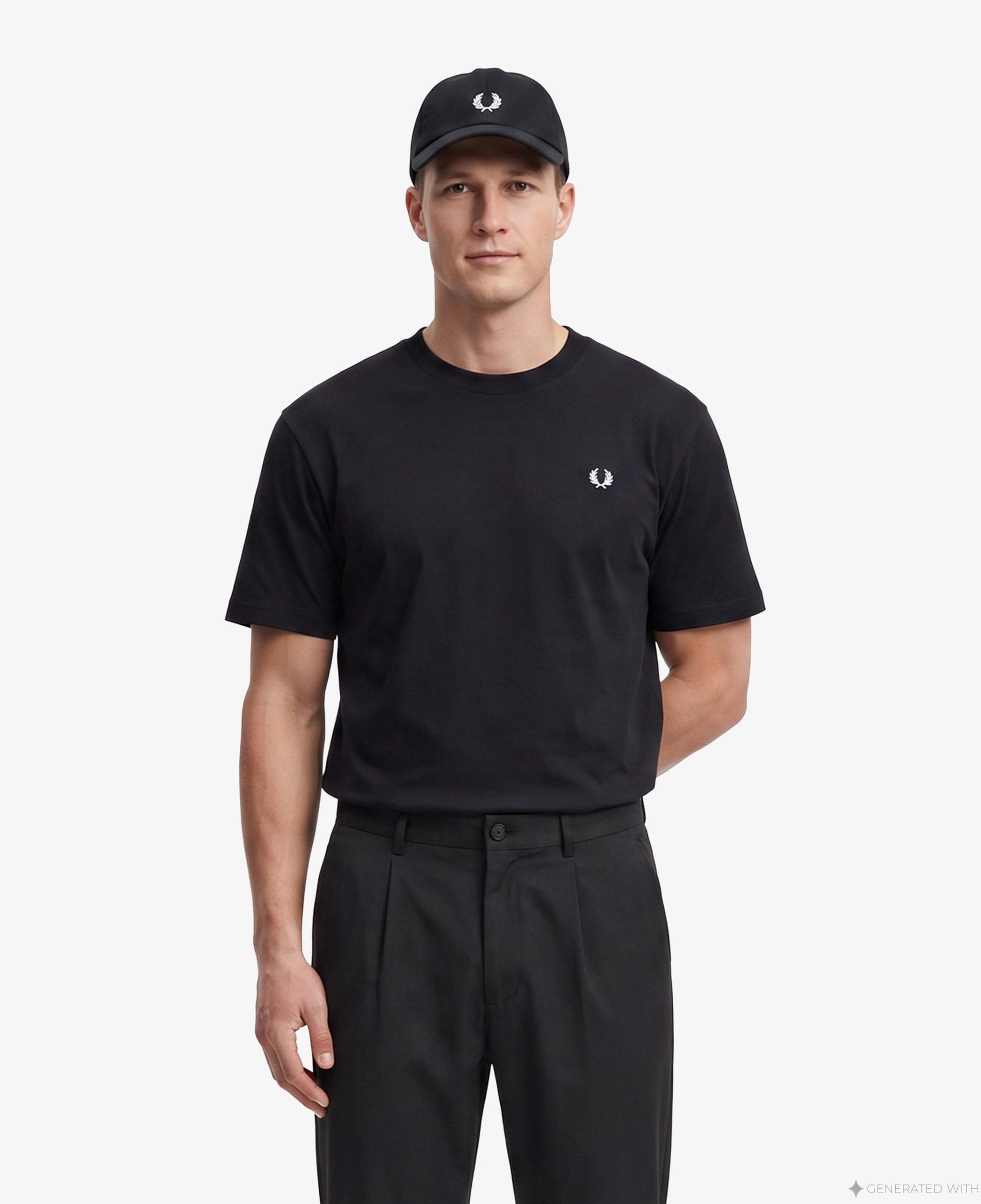 Fred Perry Oversized Erkek Siyah T-Shirt