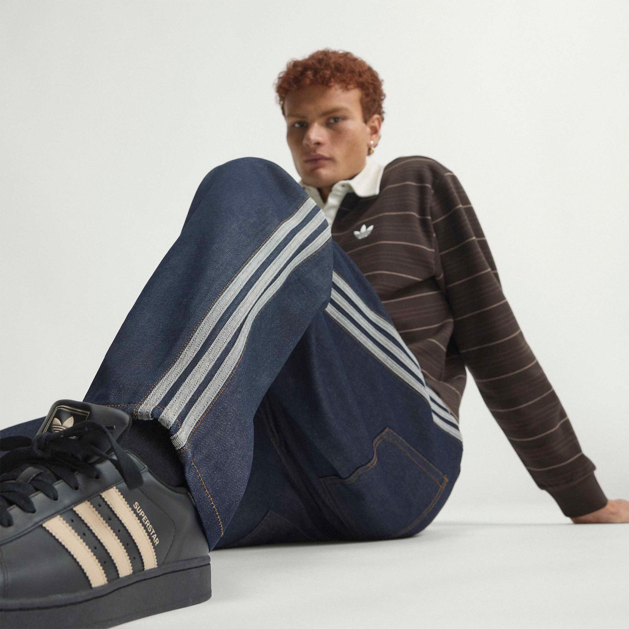 adidas Firebird Erkek Mavi Jean Pantolon