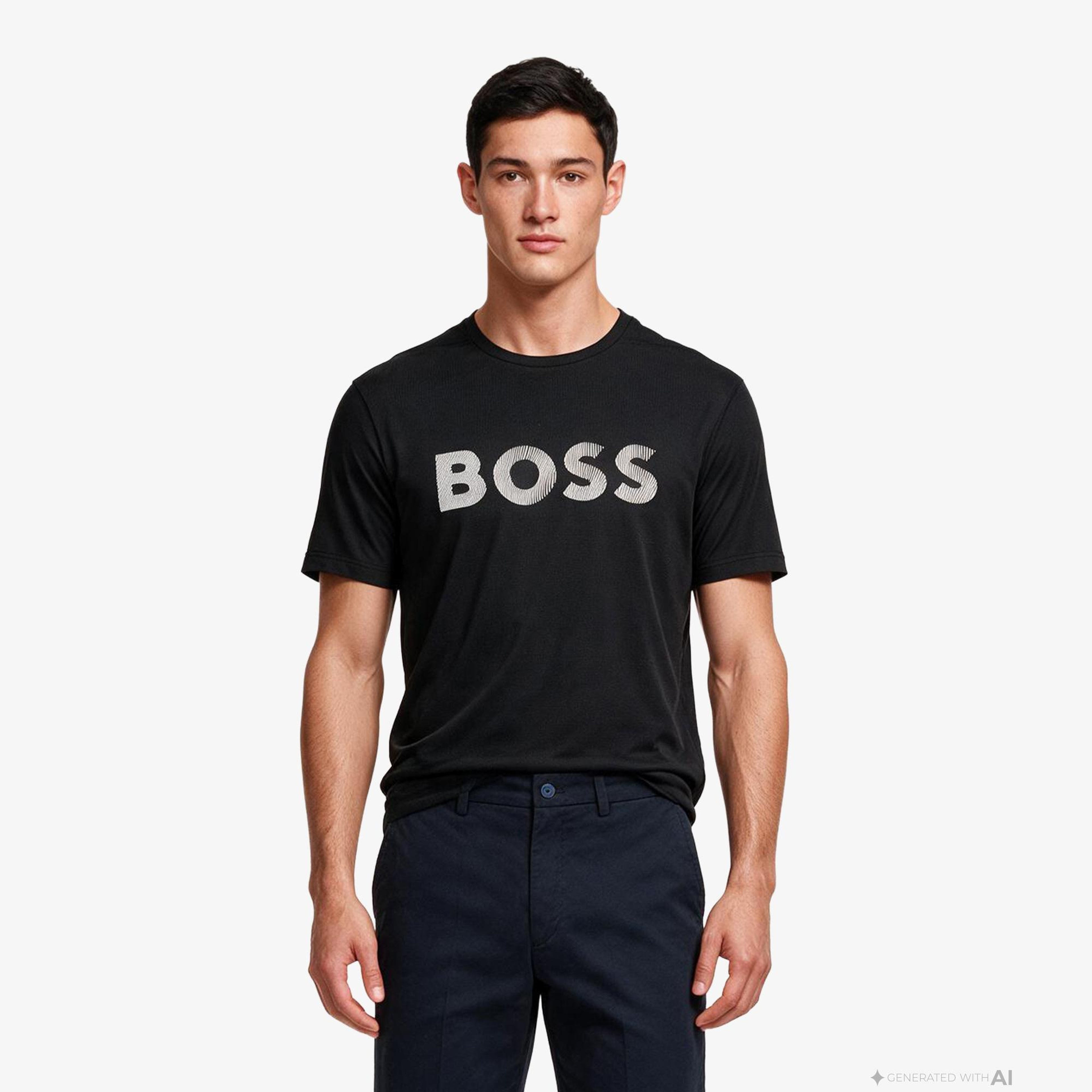 Boss Active Logo Erkek Siyah T-Shirt