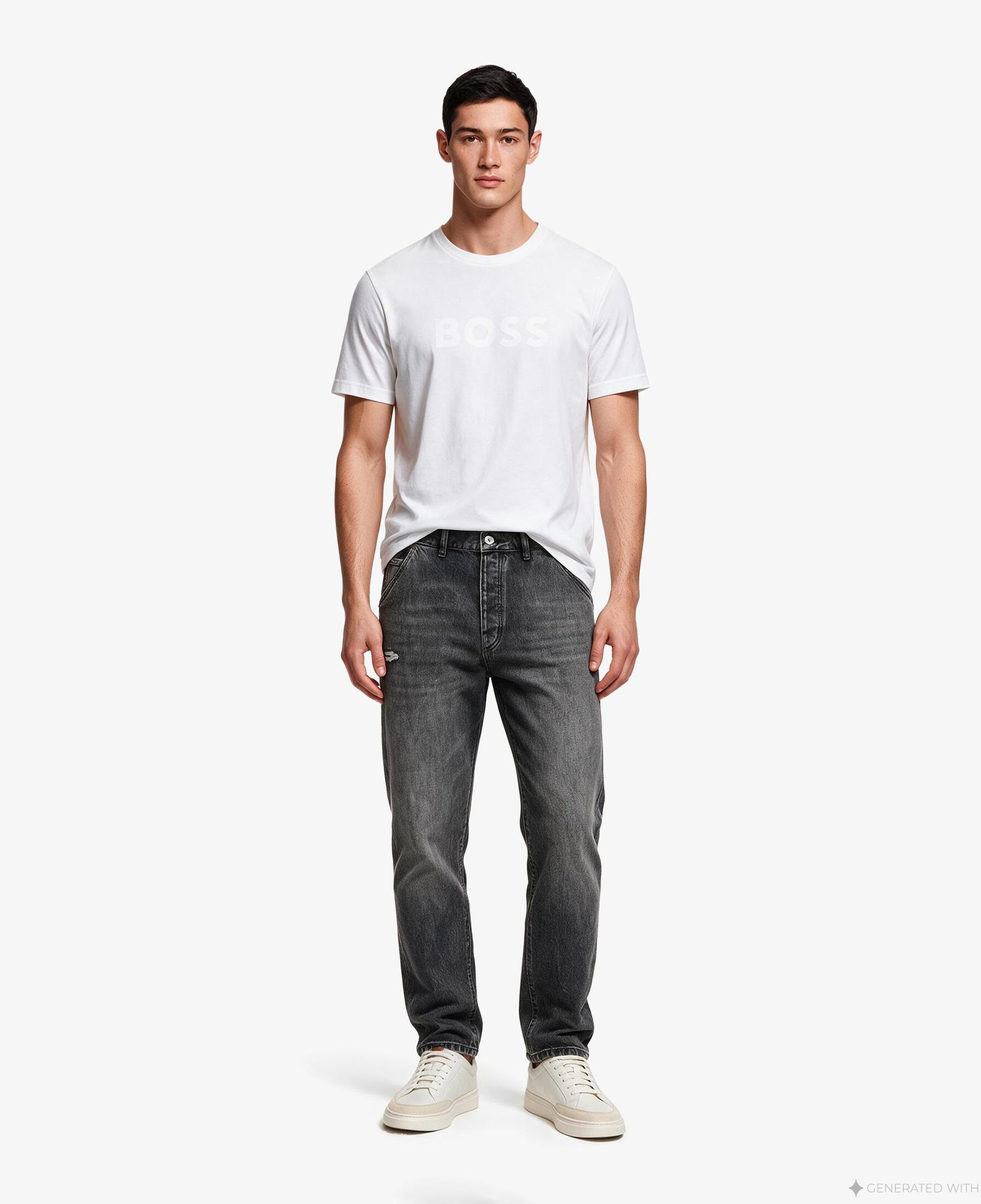 Boss Logo Erkek Beyaz T-Shirt