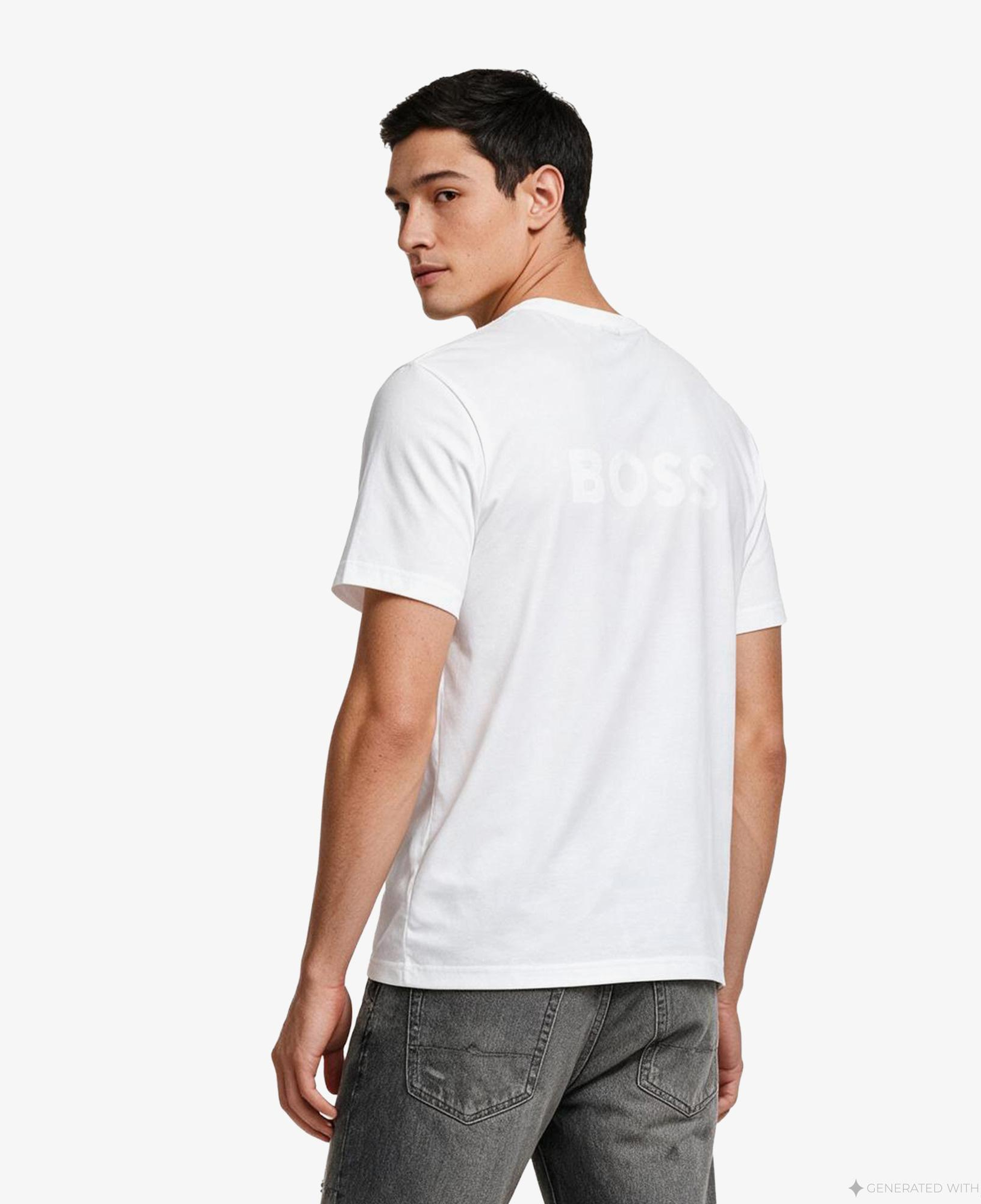 Boss Logo Erkek Beyaz T-Shirt