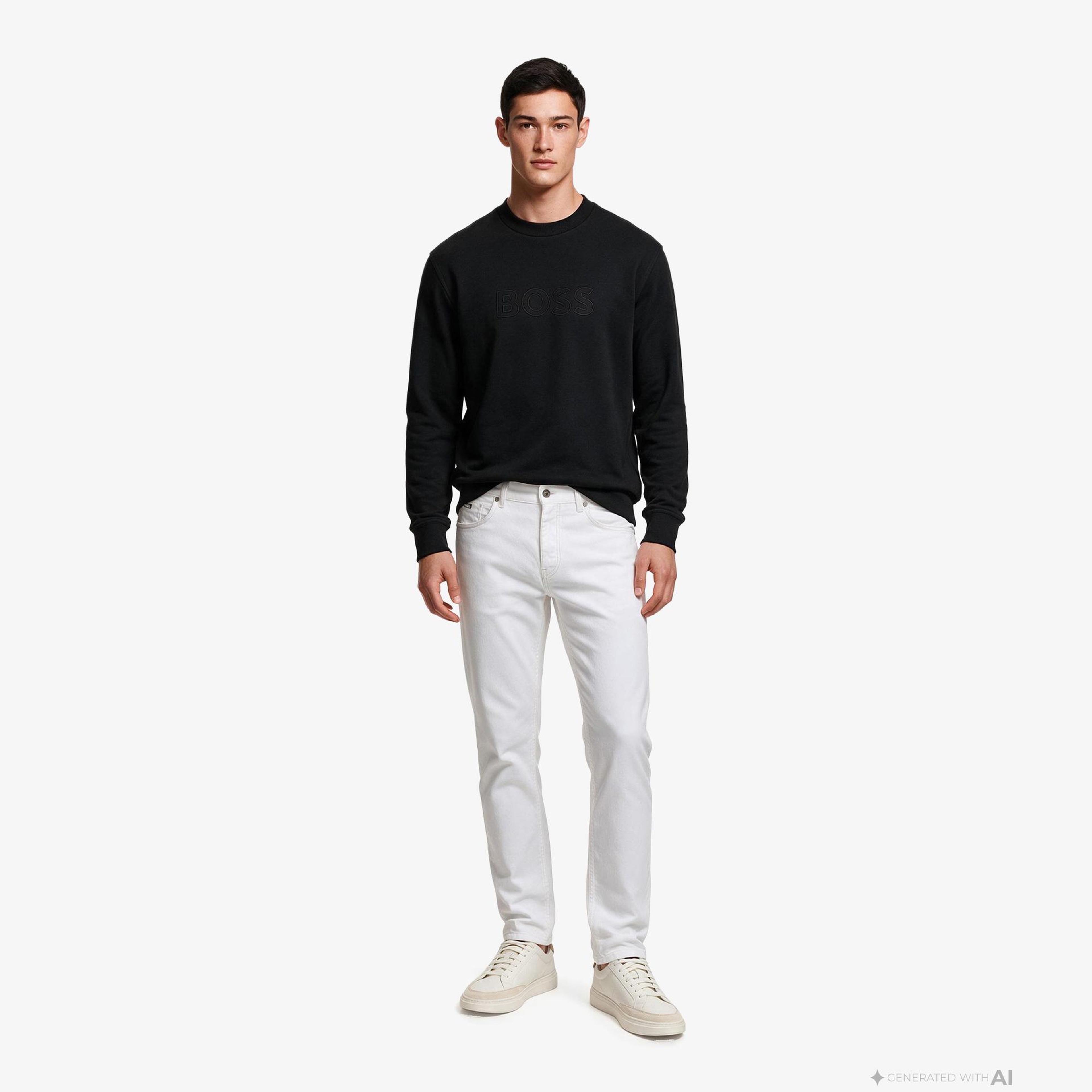 Boss Logo Erkek Siyah Sweatshirt