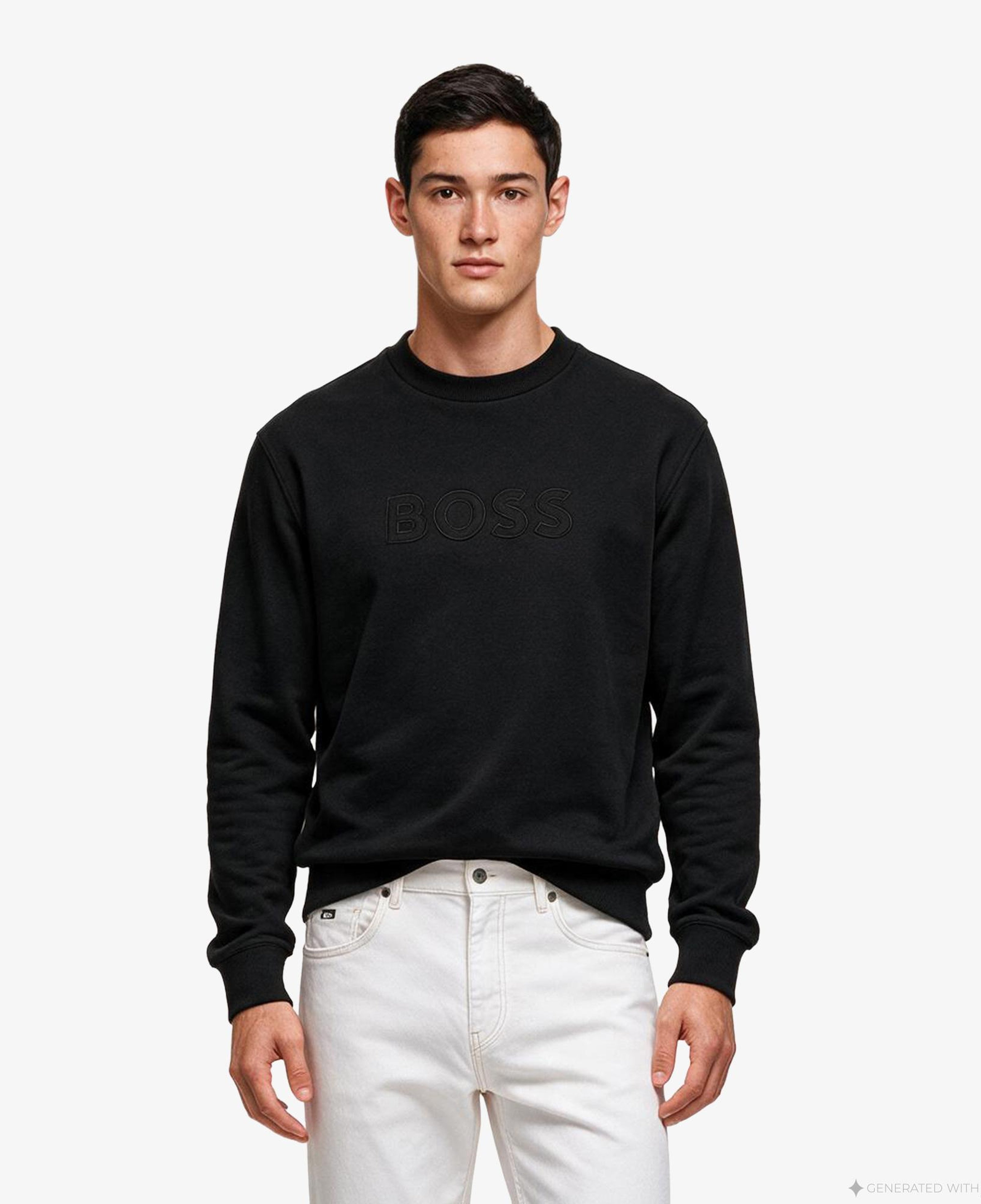 Boss Logo Erkek Siyah Sweatshirt