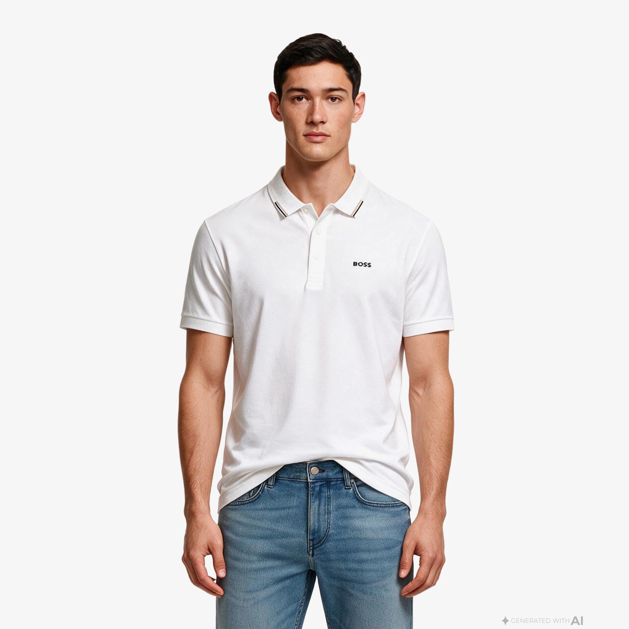 Boss Goc Swing Paddy Erkek Beyaz Polo