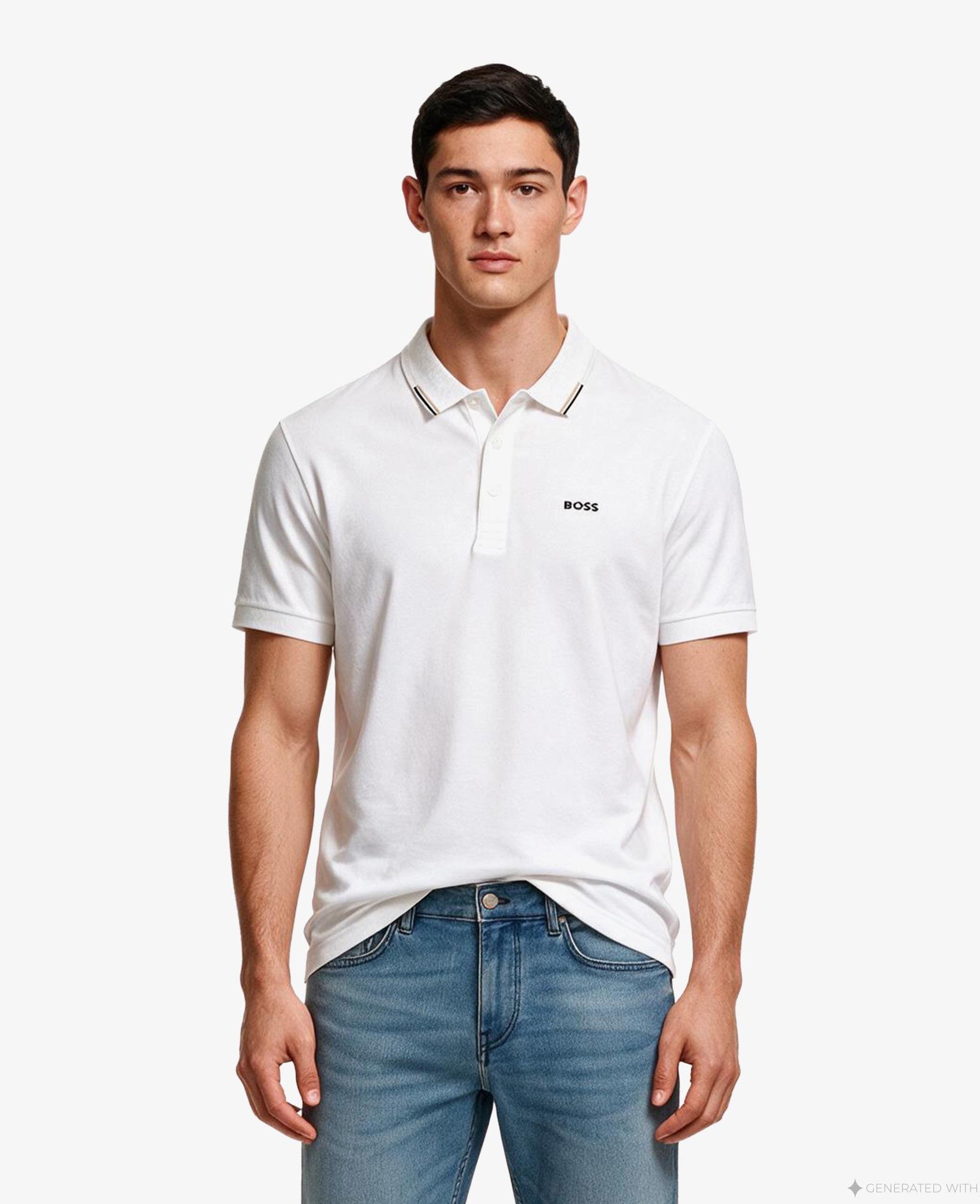 Boss Goc Swing Paddy Erkek Beyaz Polo