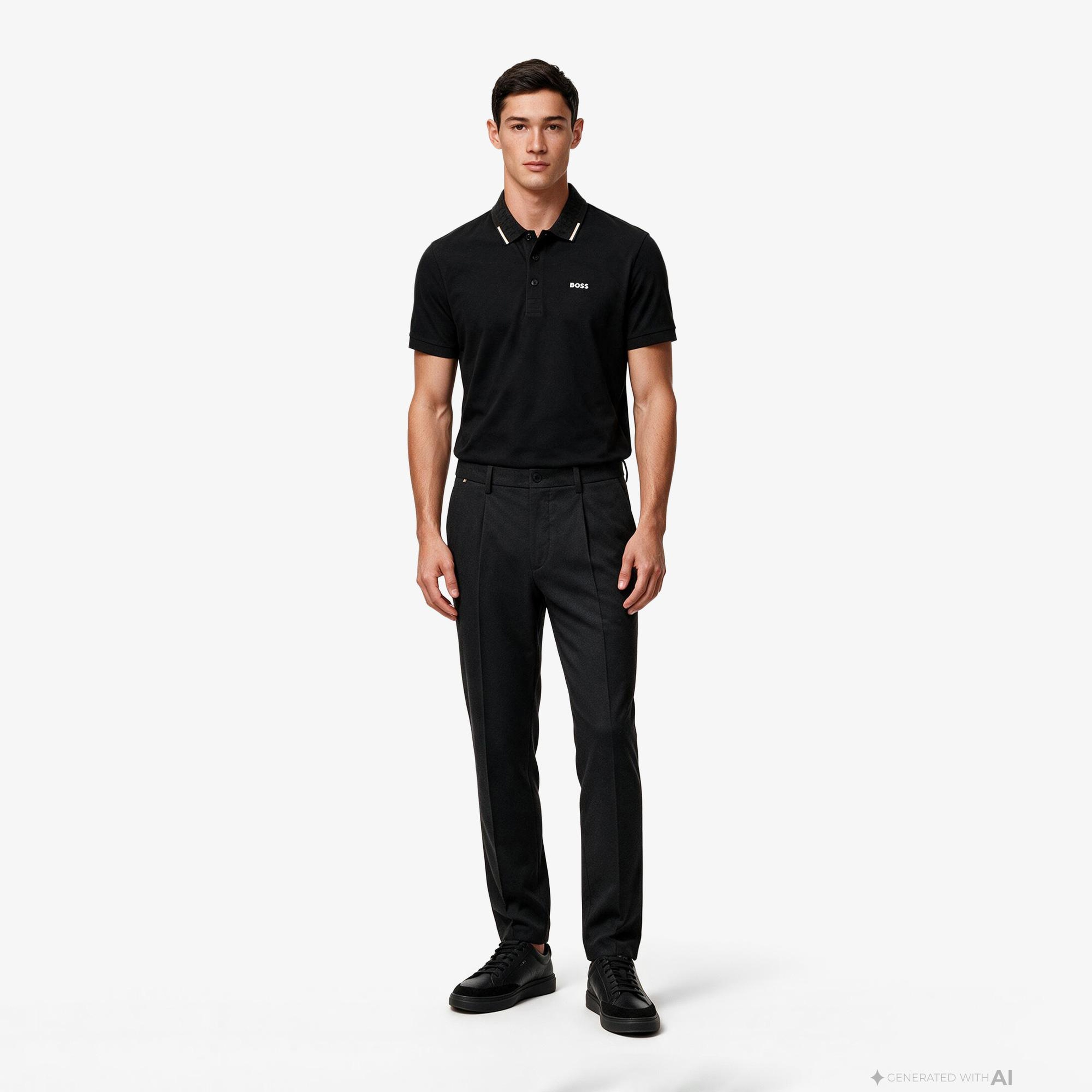 Boss Goc Swing Paddy Erkek Siyah Polo
