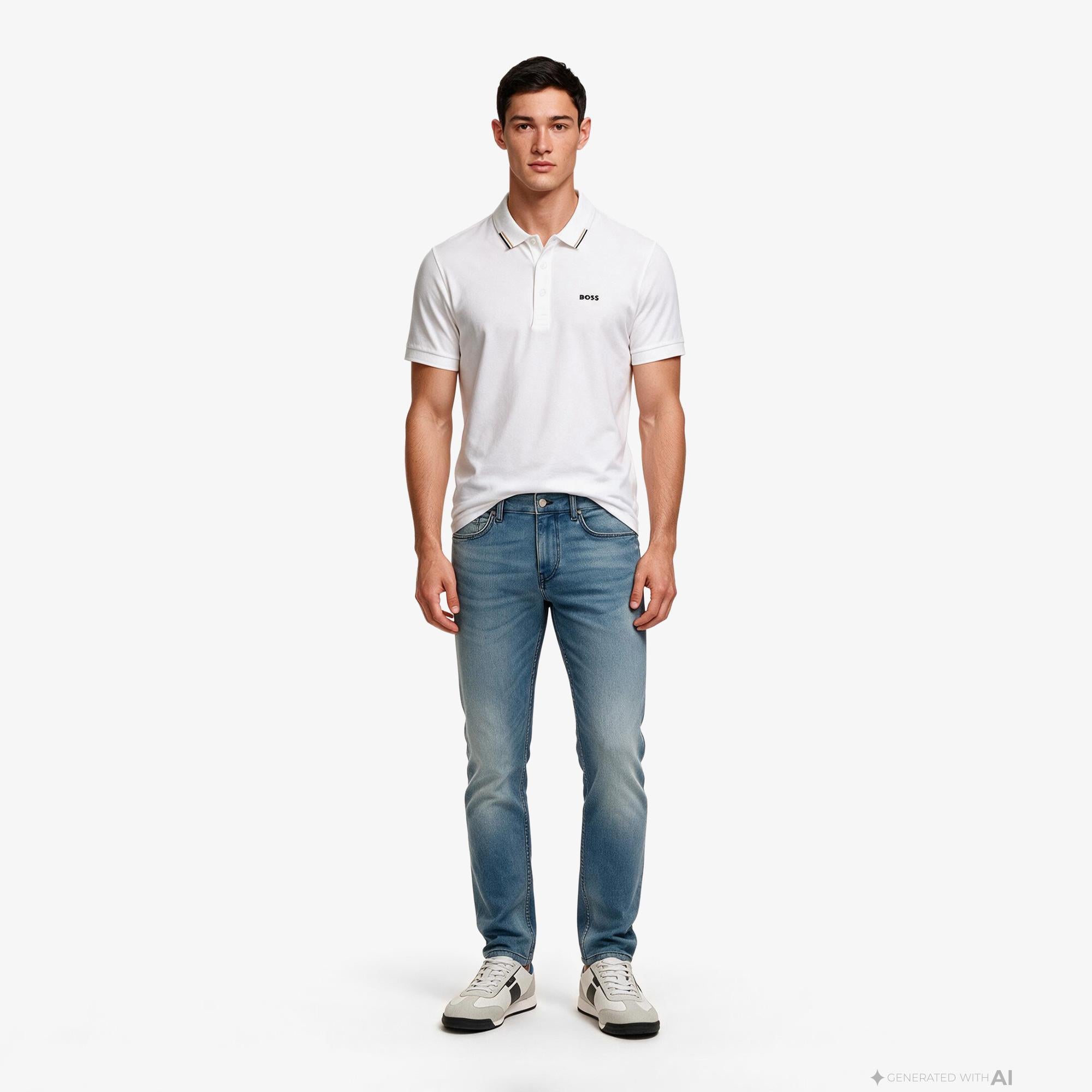 Boss Goc Swing Paddy Erkek Beyaz Polo