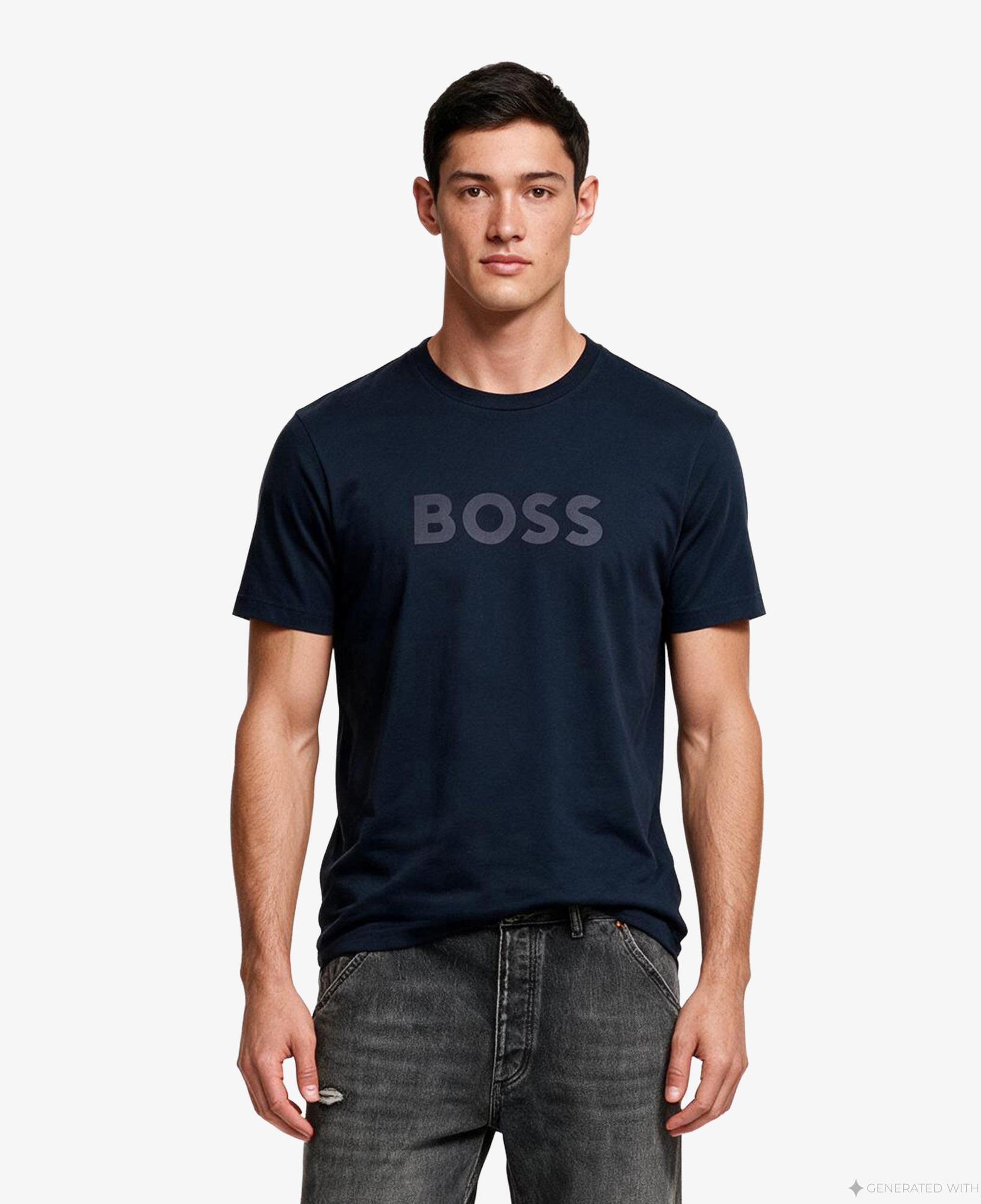 Boss Logo Erkek Lacivert T-Shirt