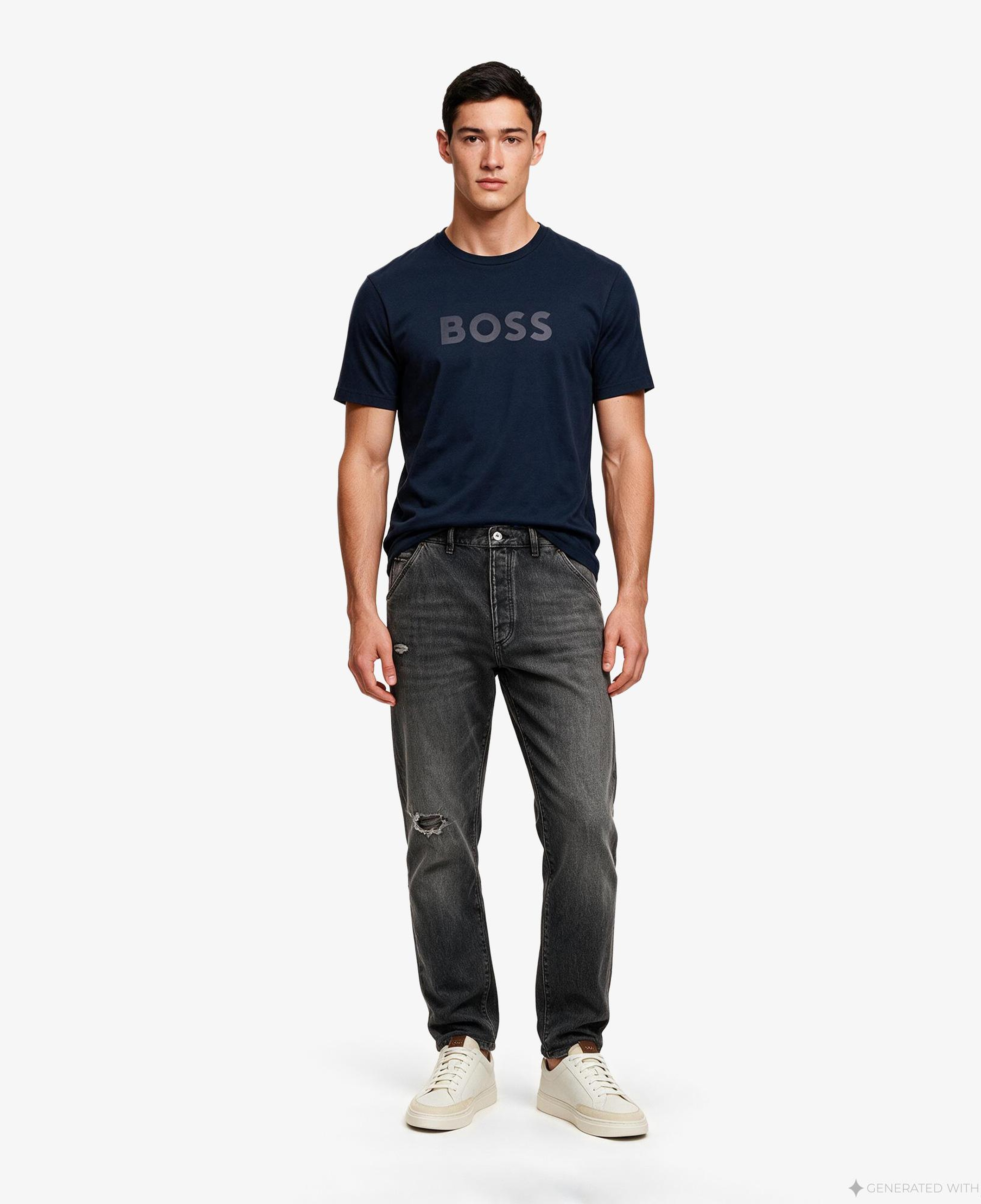 Boss Logo Erkek Lacivert T-Shirt