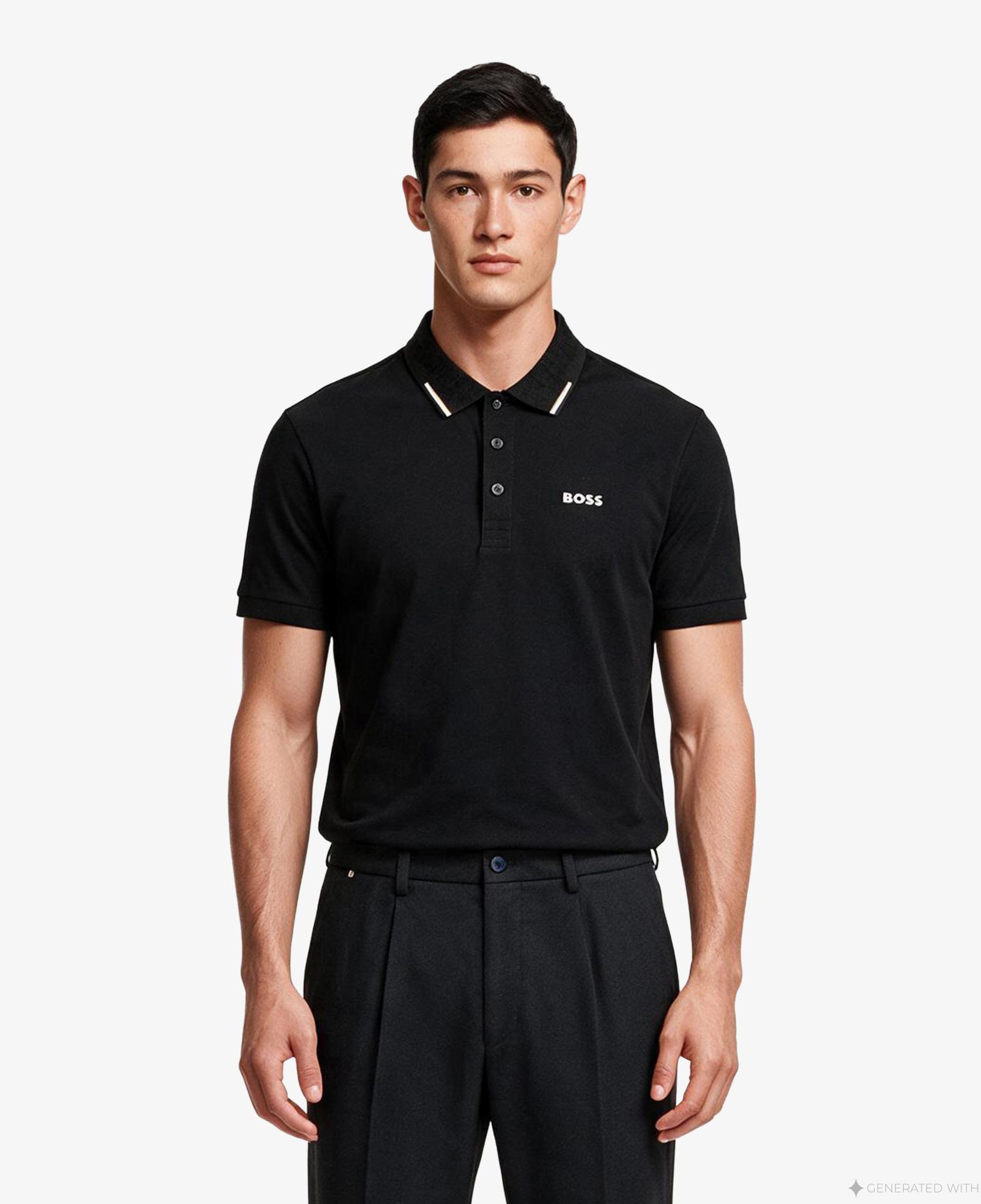 Boss Goc Swing Paddy Erkek Siyah Polo