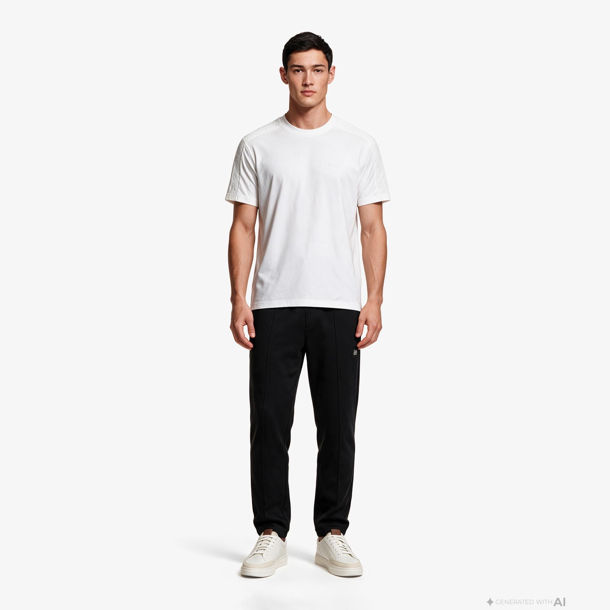Boss Union Tape Erkek Beyaz T-Shirt