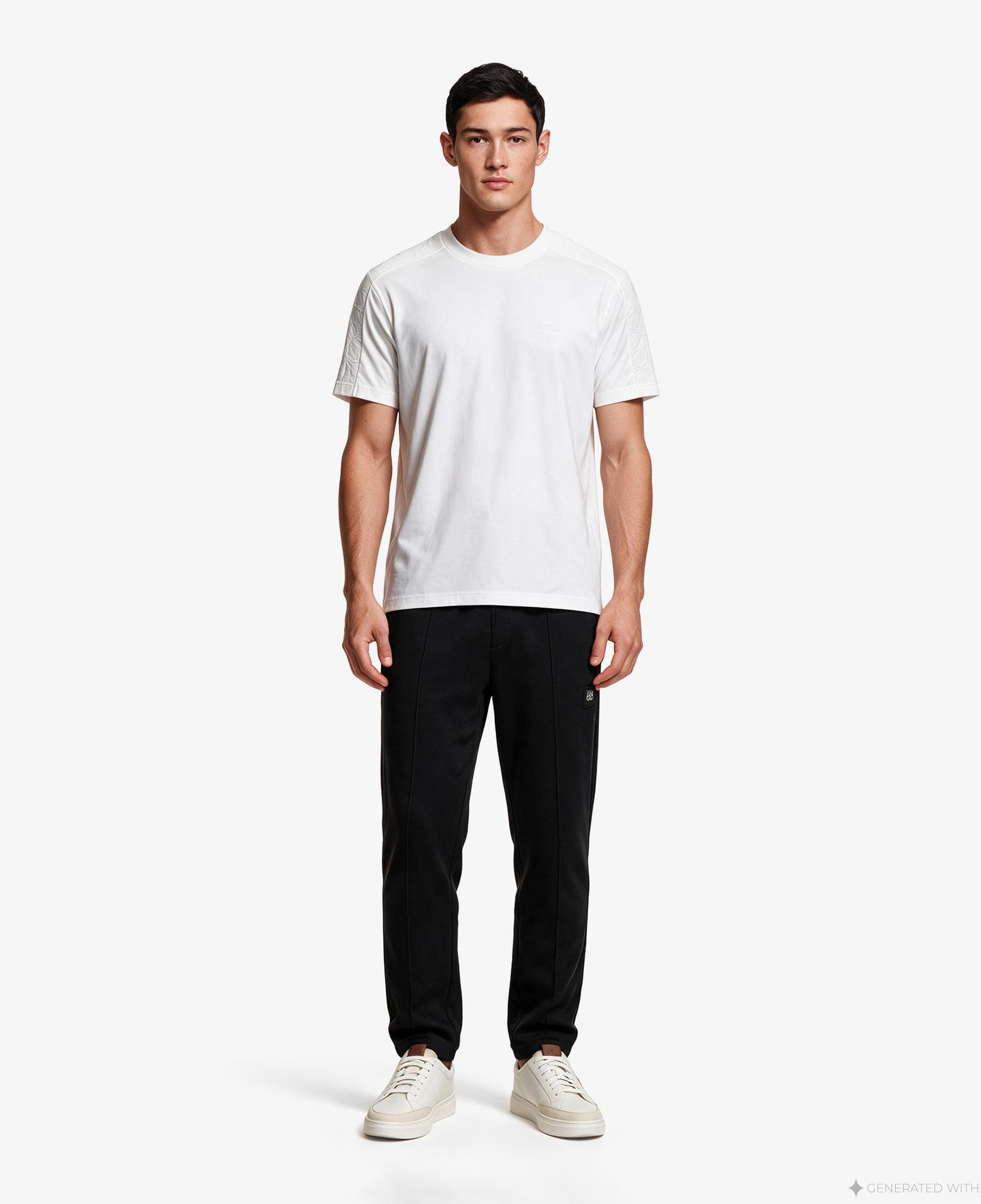 Boss Union Tape Erkek Beyaz T-Shirt