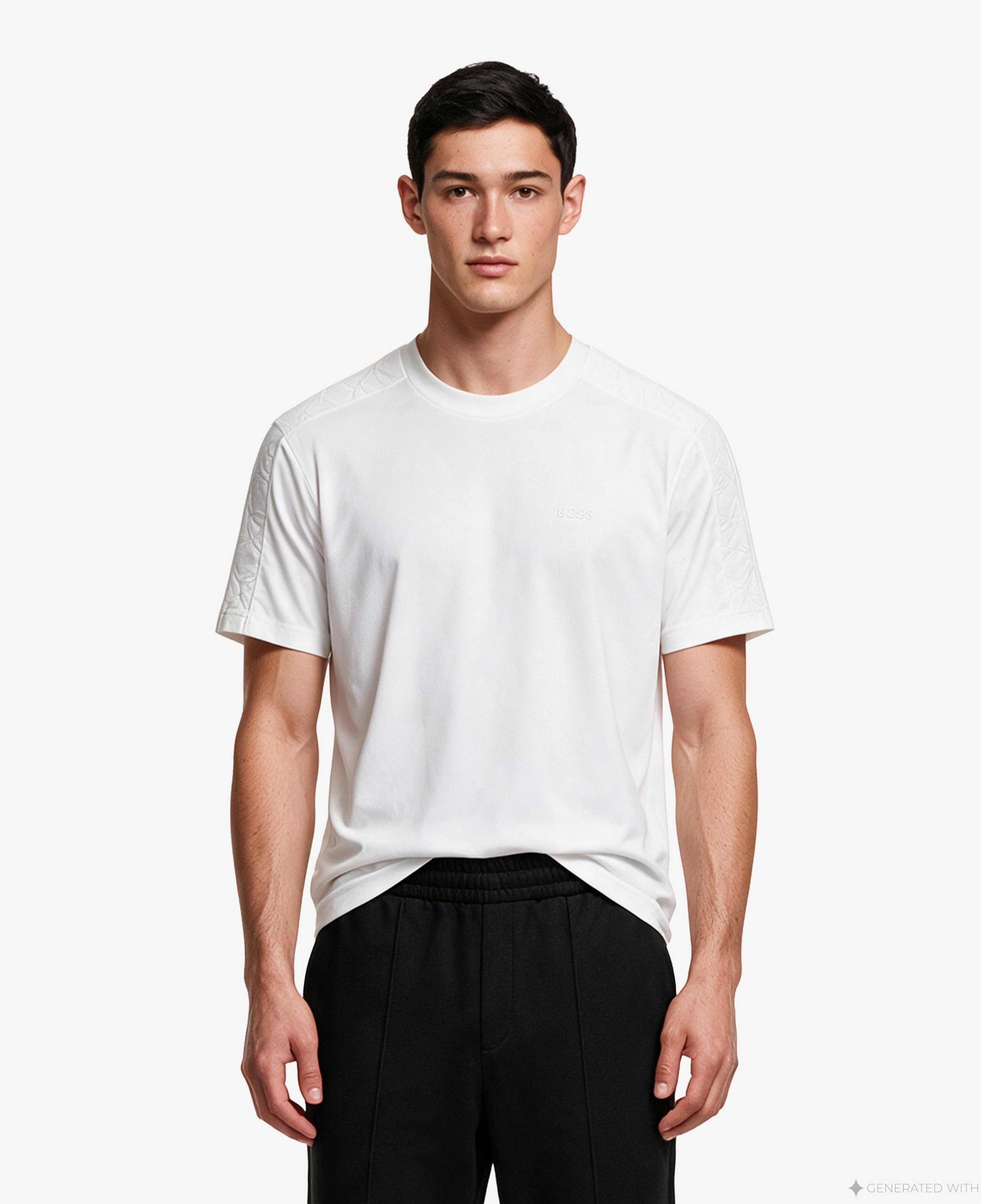 Boss Union Tape Erkek Beyaz T-Shirt