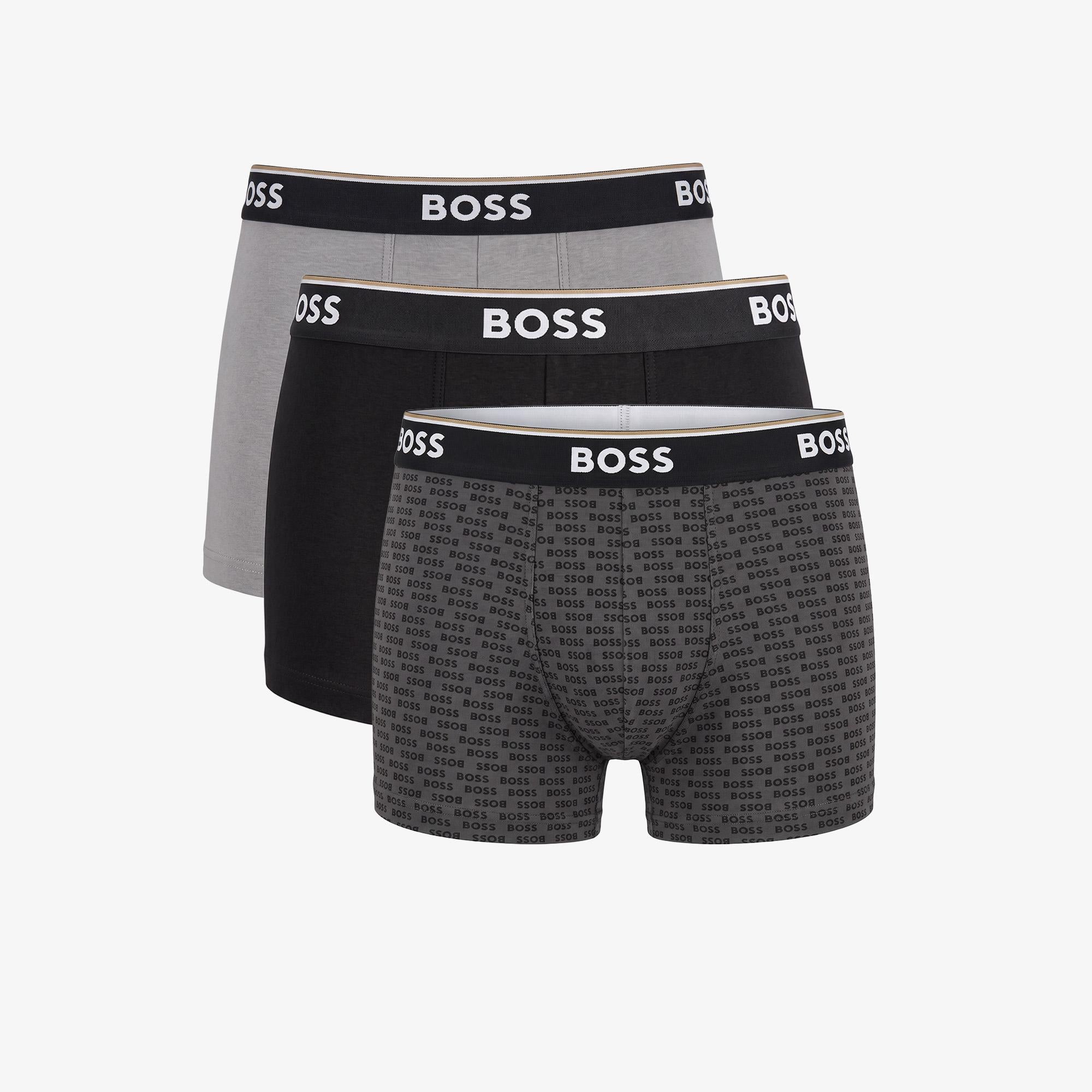 Boss Trunk Power 3'lü Erkek Gri Boxer