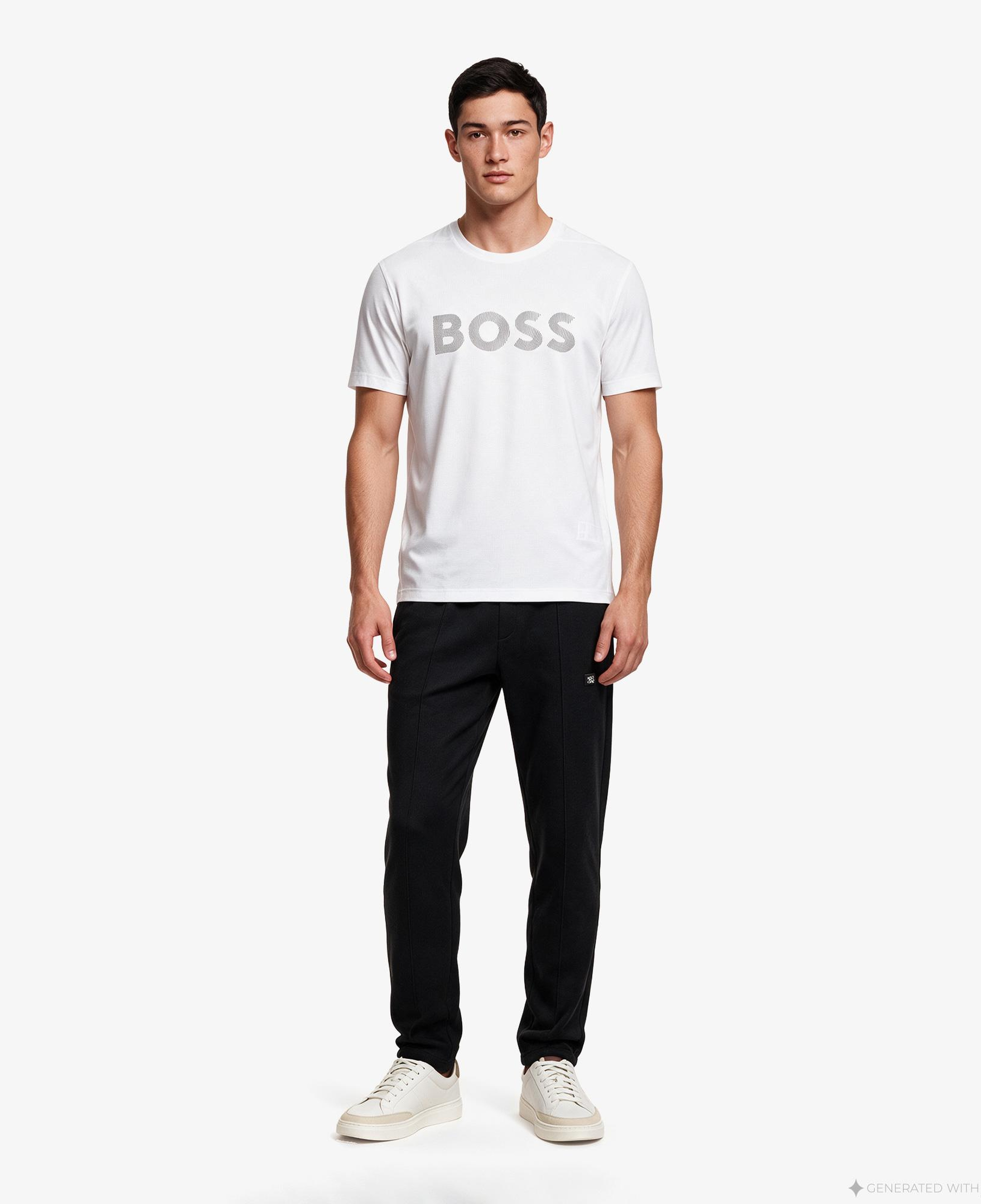 Boss Active Logo Erkek Beyaz T-Shirt