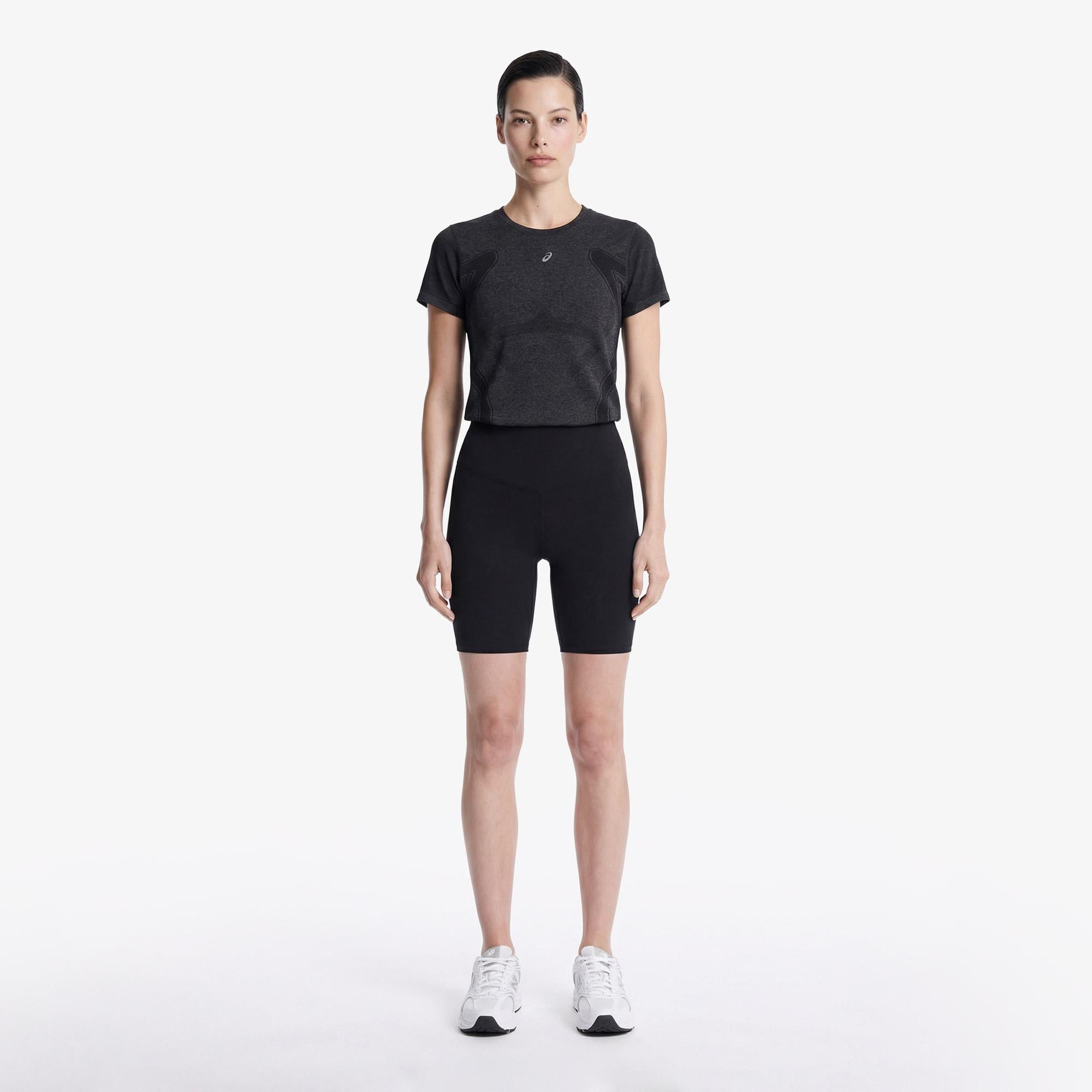 Asics Road Seamless Ss Top Kadın Siyah Koşu Sweatshirt
