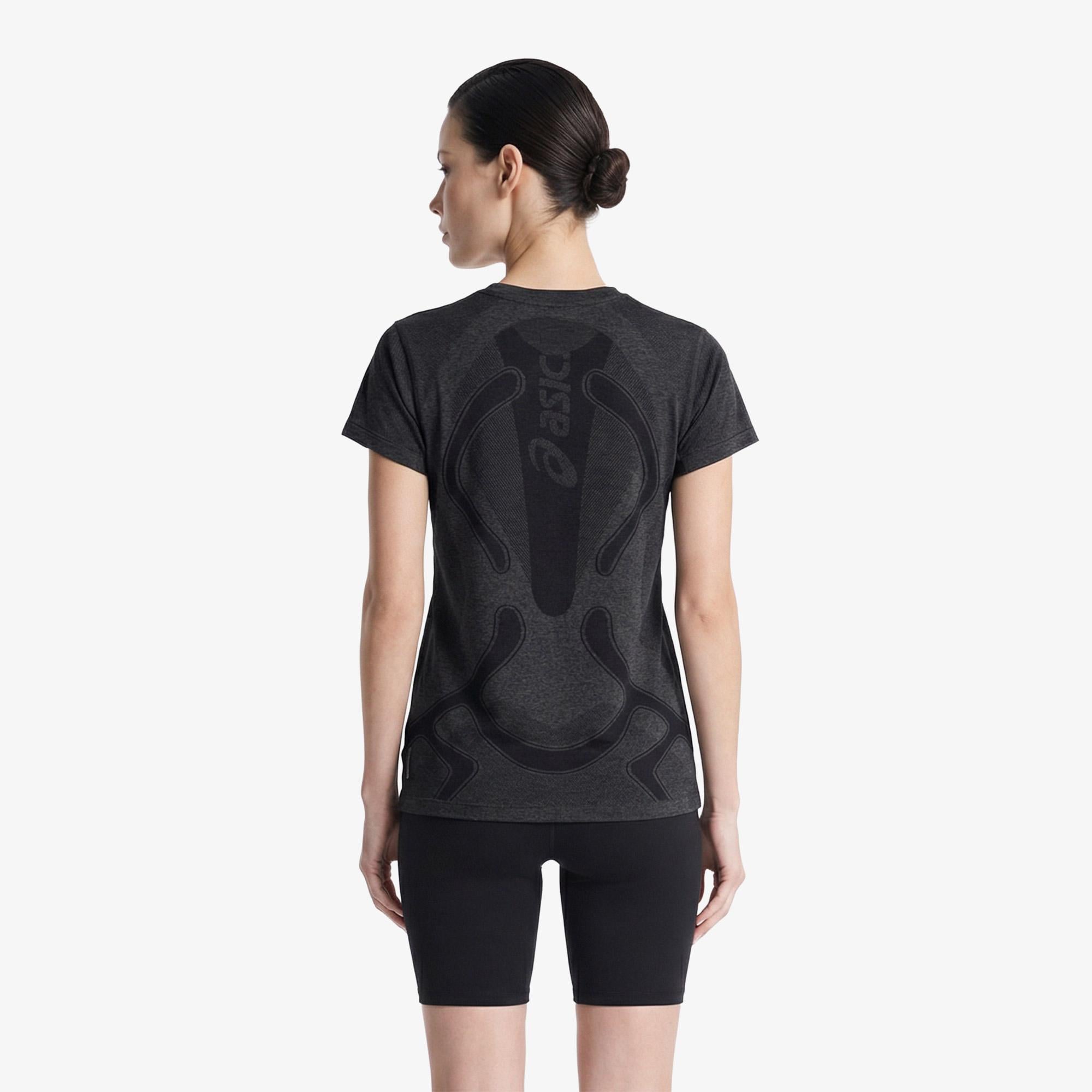 Asics Road Seamless Ss Top Kadın Siyah Koşu Sweatshirt
