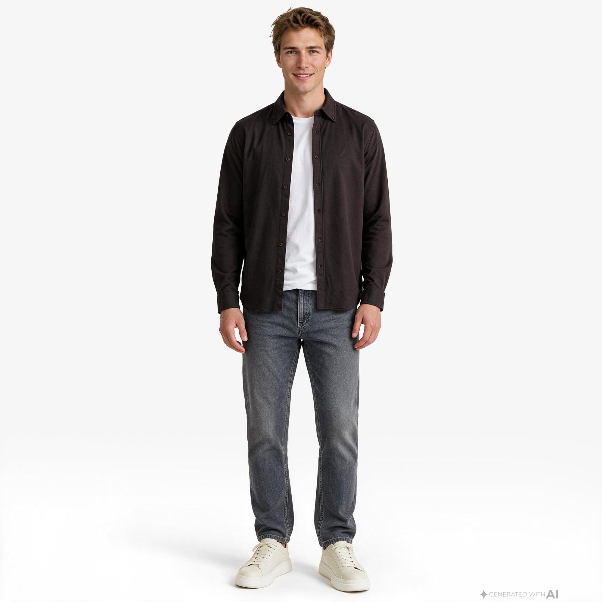 Nautica Erkek Kahverengi Regular Fit Gömlek