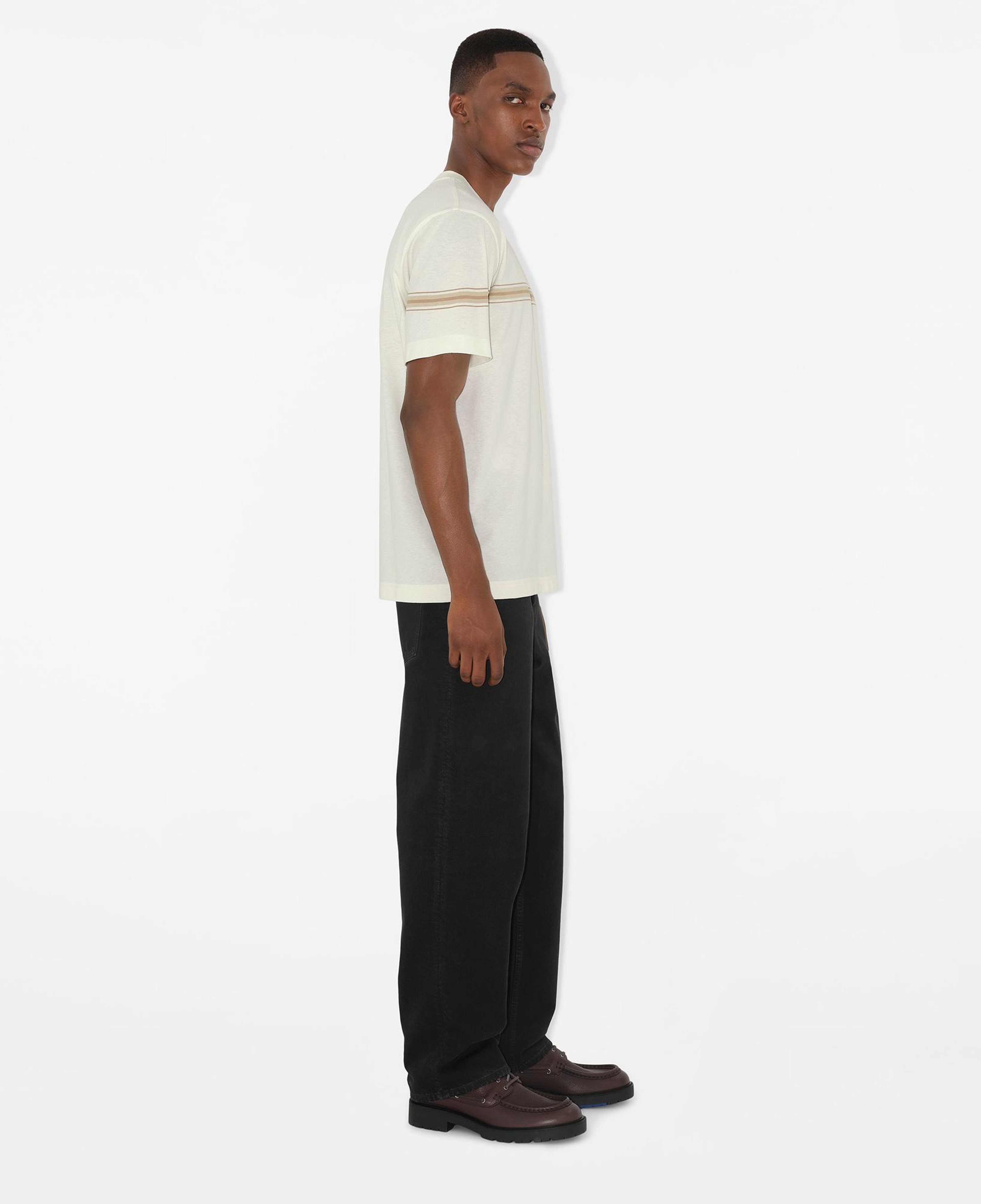 Burberry Sic Striped Cotton Erkek Beyaz T-Shirt