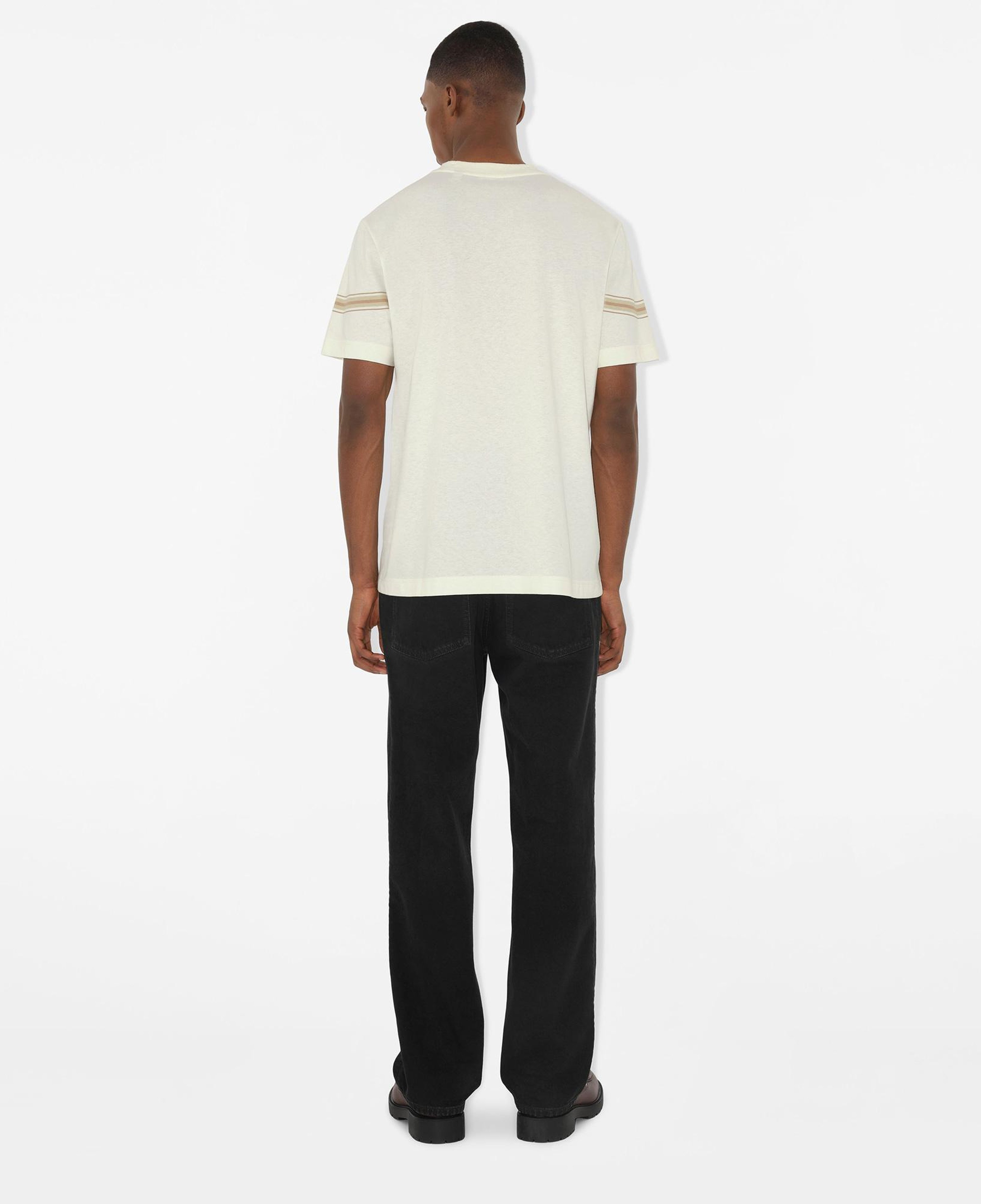 Burberry Sic Striped Cotton Erkek Beyaz T-Shirt