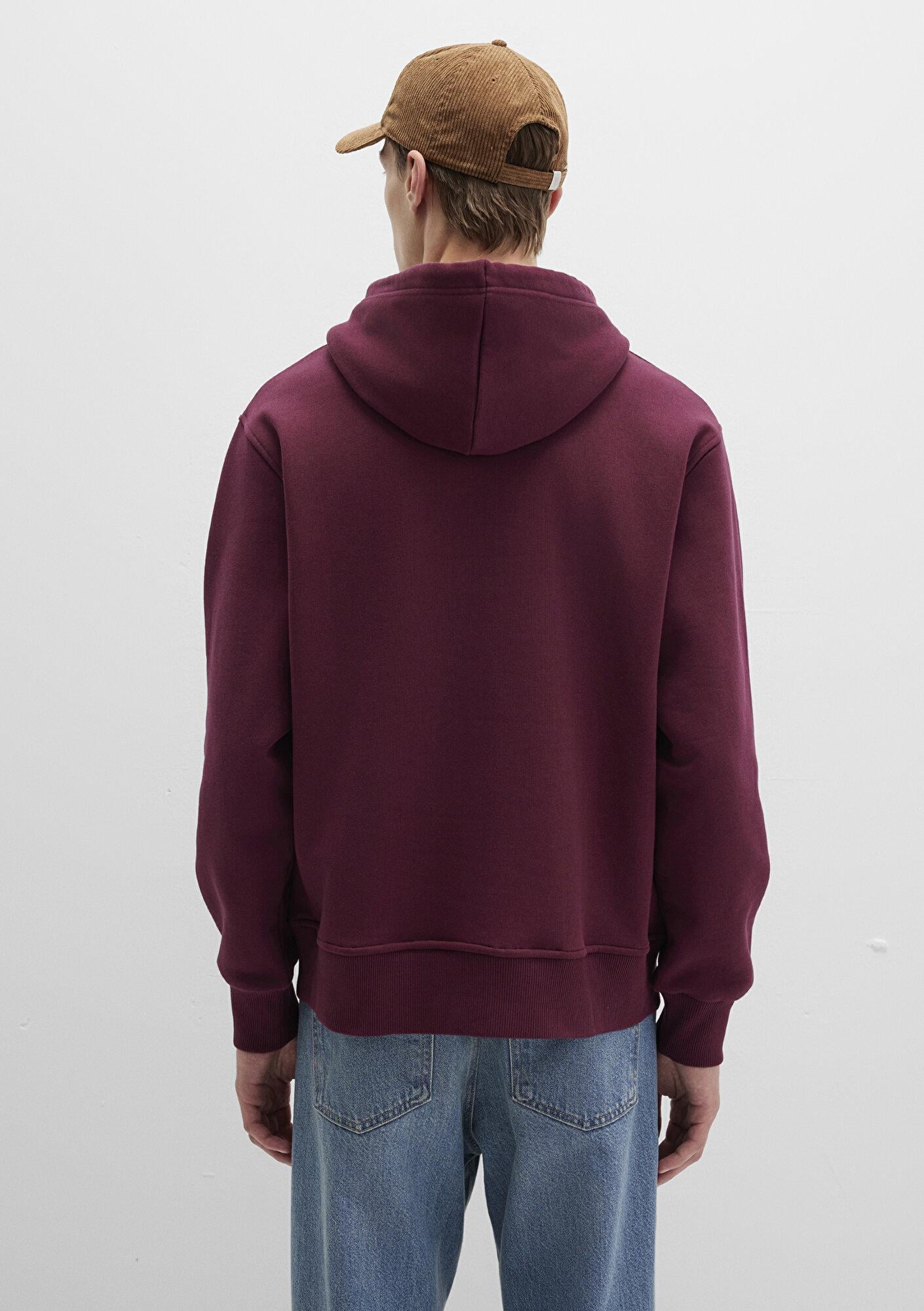 Mavi Mavi Logo Nakışlı Kapüşonlu Bordo Sweatshirt 065809-70426