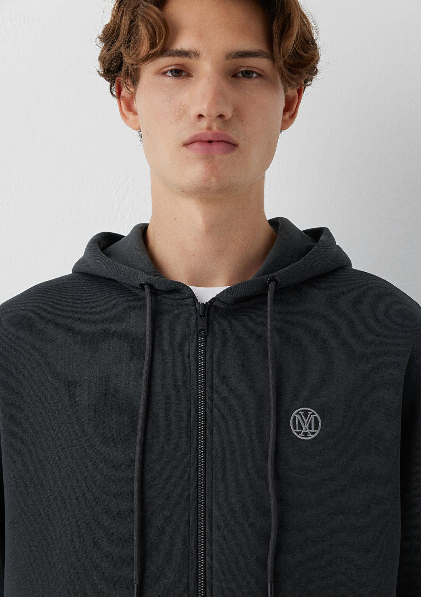 Mavi Kapüşonlu Antrasit Sweatshirt 066979-91268
