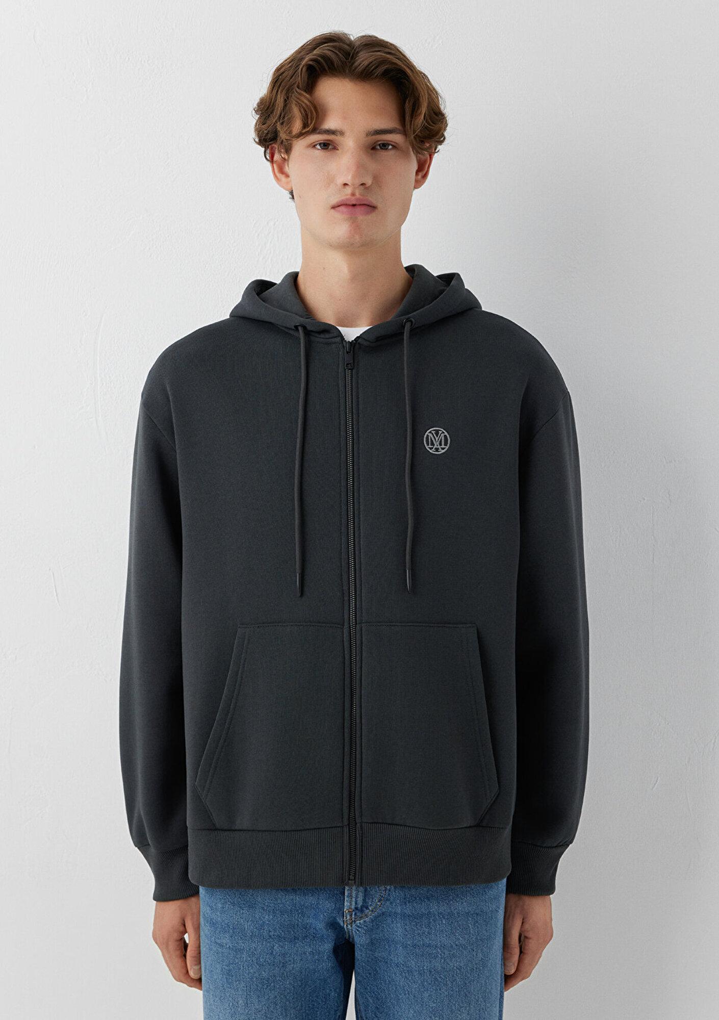 Mavi Kapüşonlu Antrasit Sweatshirt 066979-91268