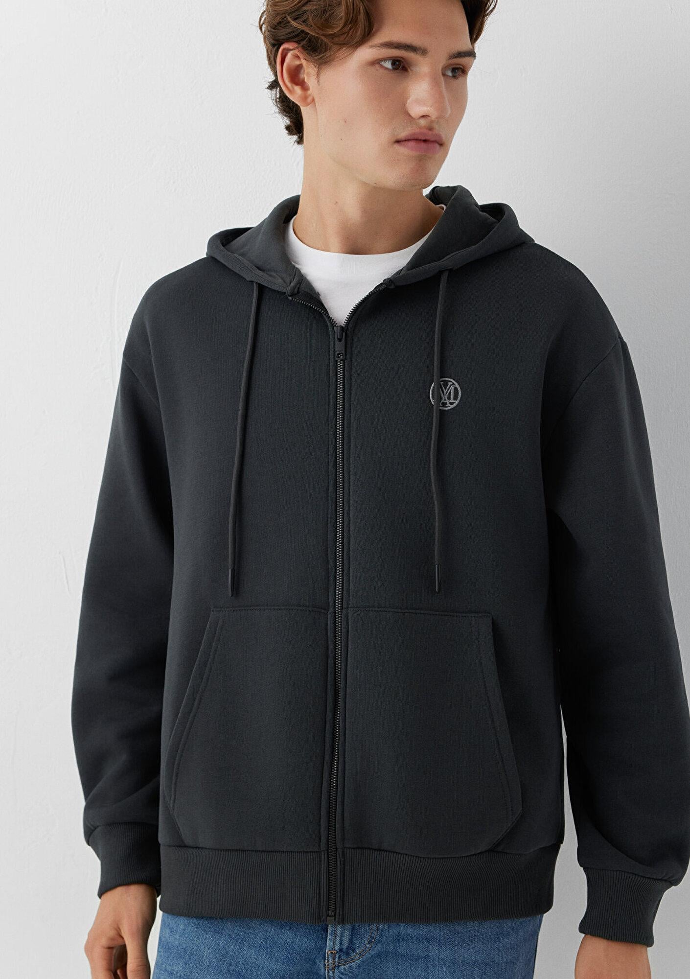 Mavi Kapüşonlu Antrasit Sweatshirt 066979-91268
