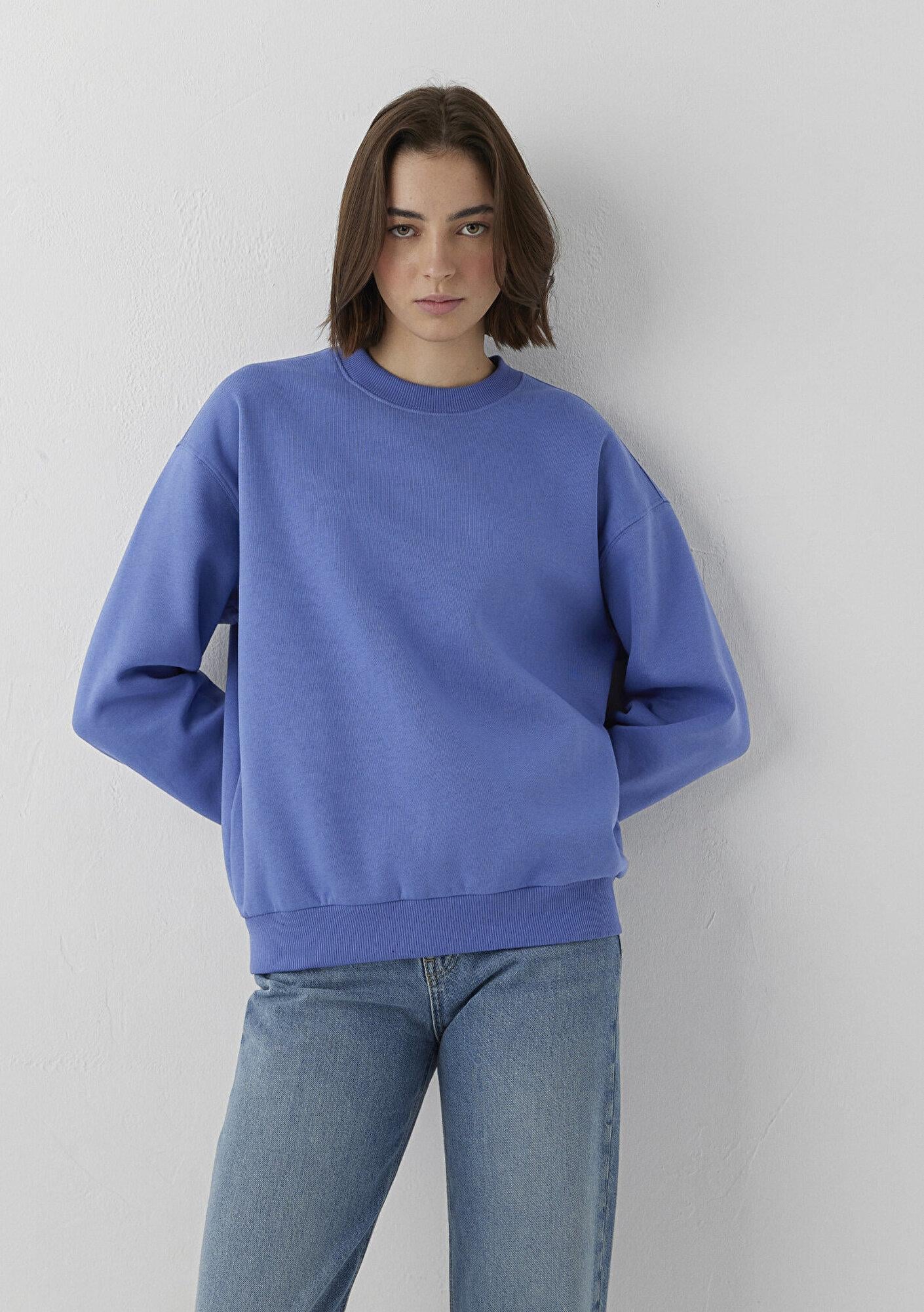 Mavi Bisiklet Yaka Mor Basic Sweatshirt 1610198-70662