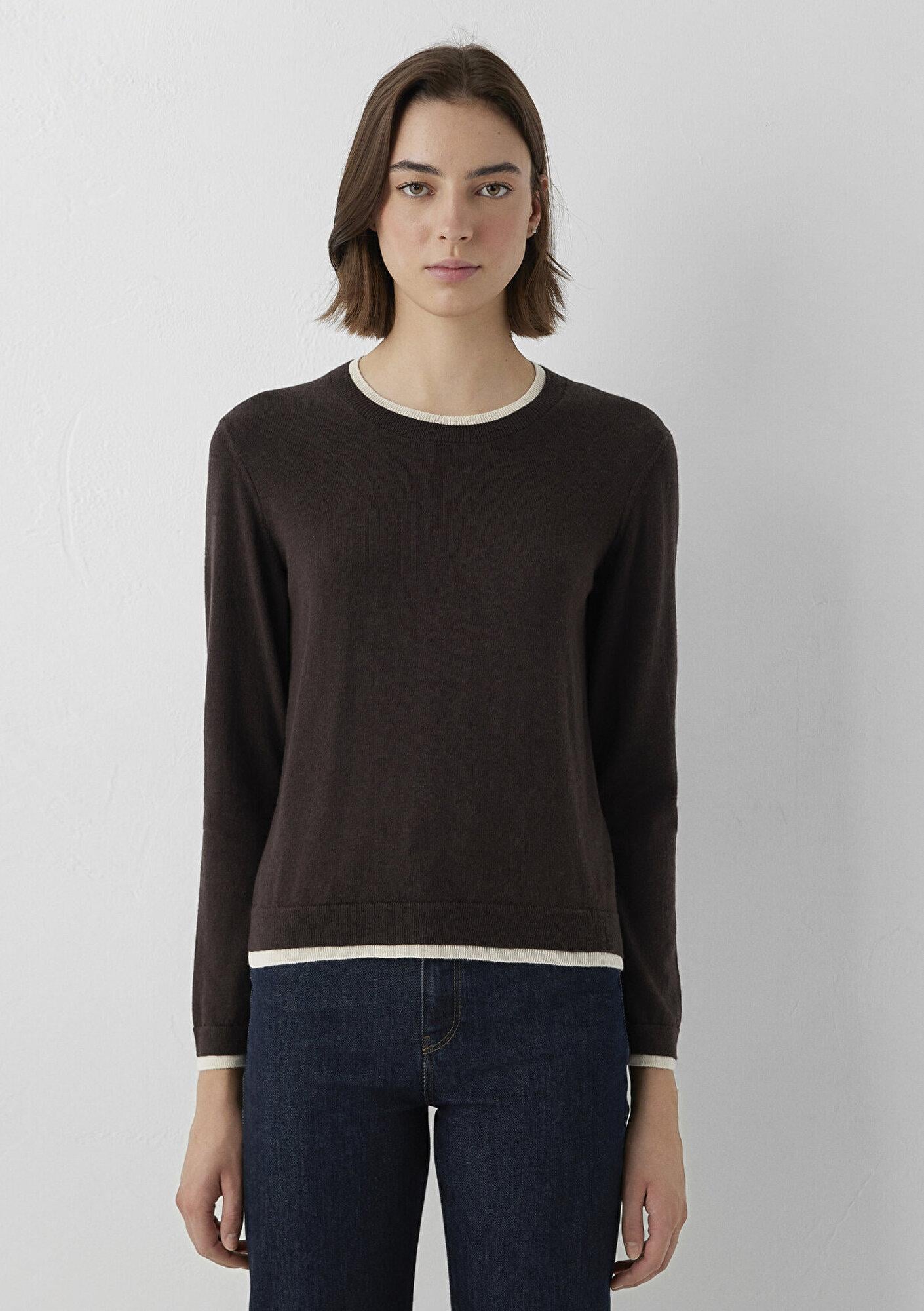 Mavi Kahverengi Kazak Regular Fit / Normal Kesim 1711017-88615