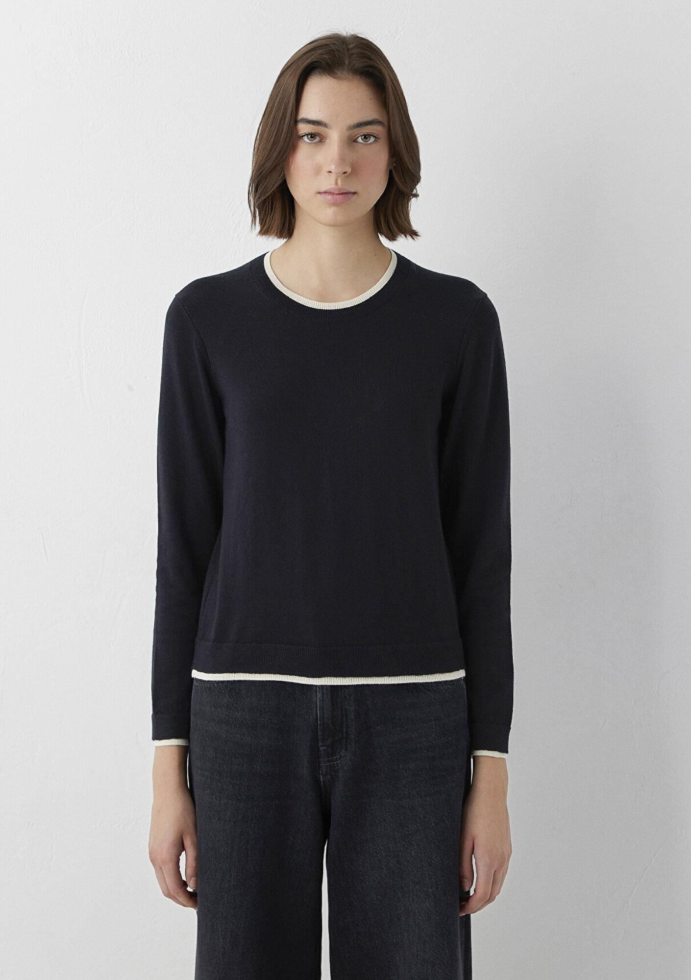 Mavi Siyah Kazak Regular Fit / Normal Kesim 1711017-900