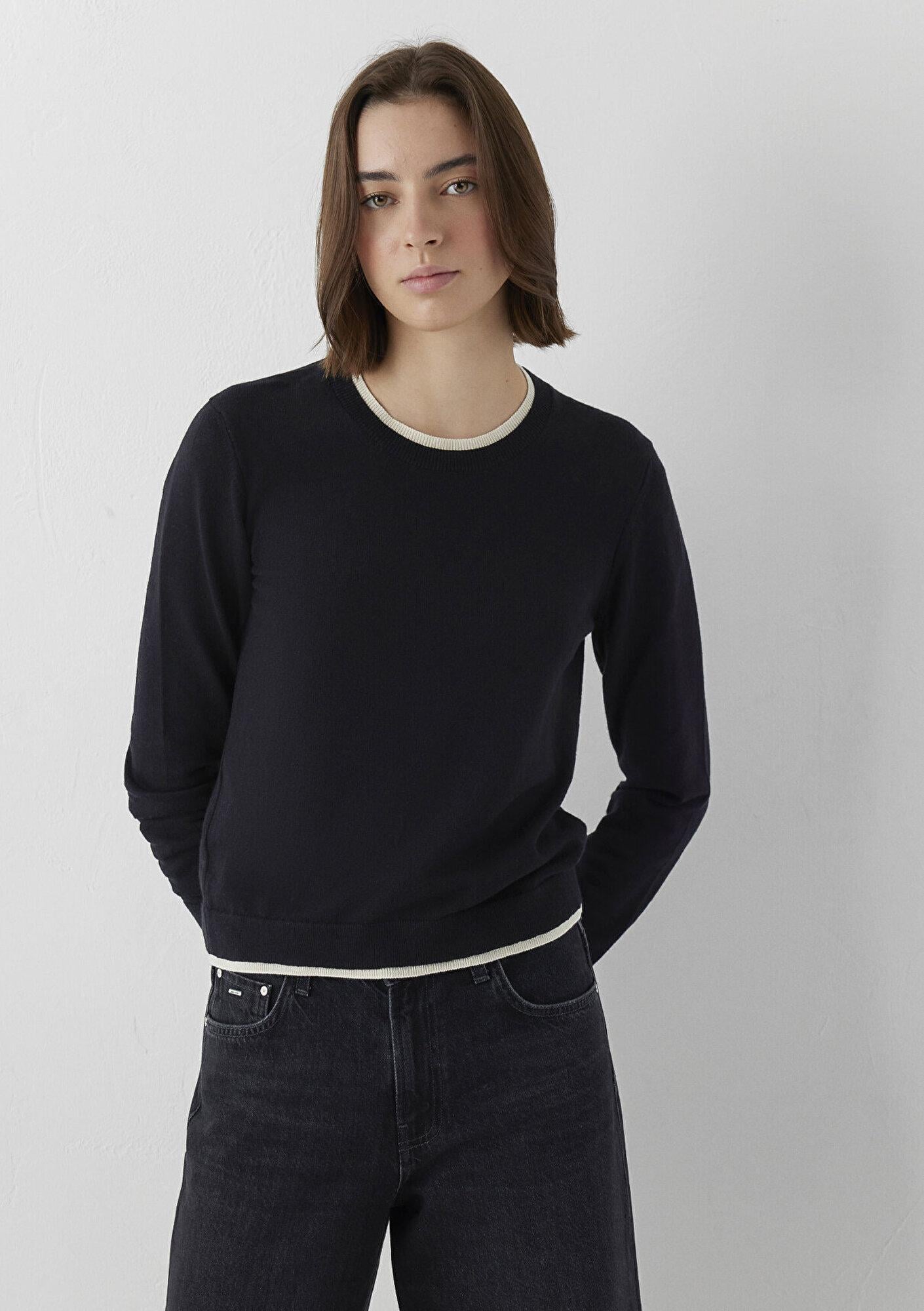 Mavi Siyah Kazak Regular Fit / Normal Kesim 1711017-900