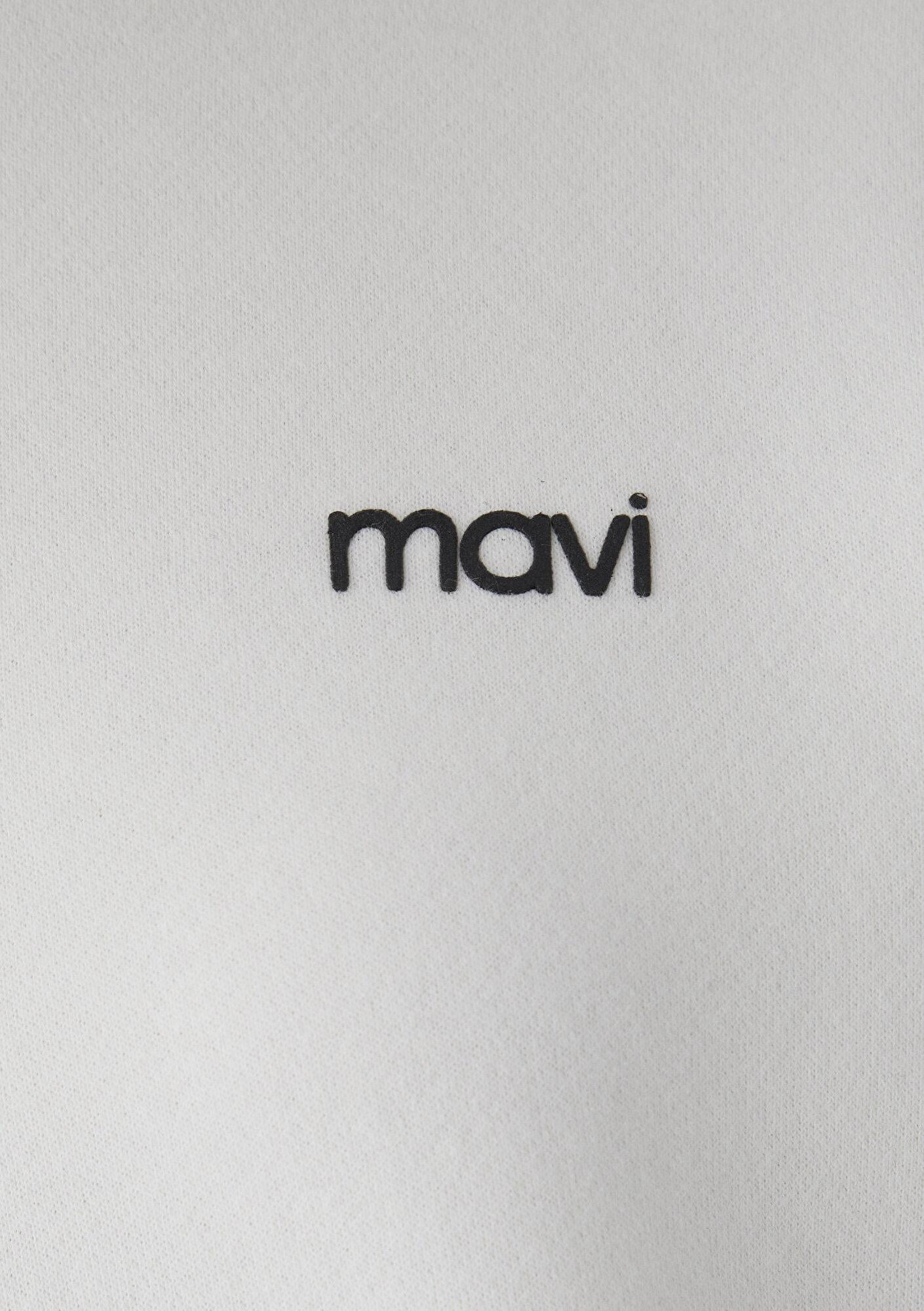 Mavi Mavi Logo Baskılı Ekru Sweatshirt 1S10490-80194