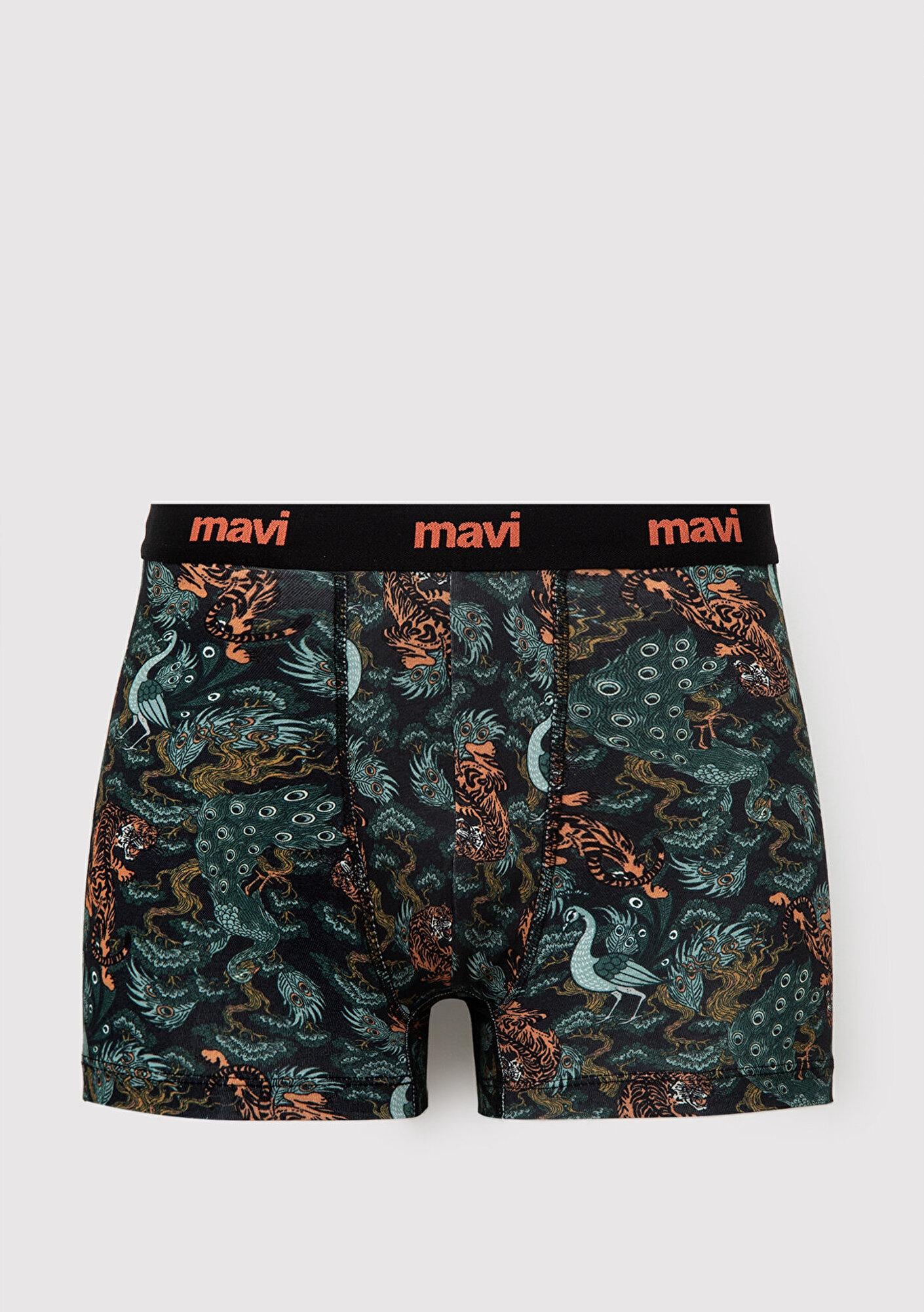 Mavi Baskılı Yeşil Boxer 0912485-85370