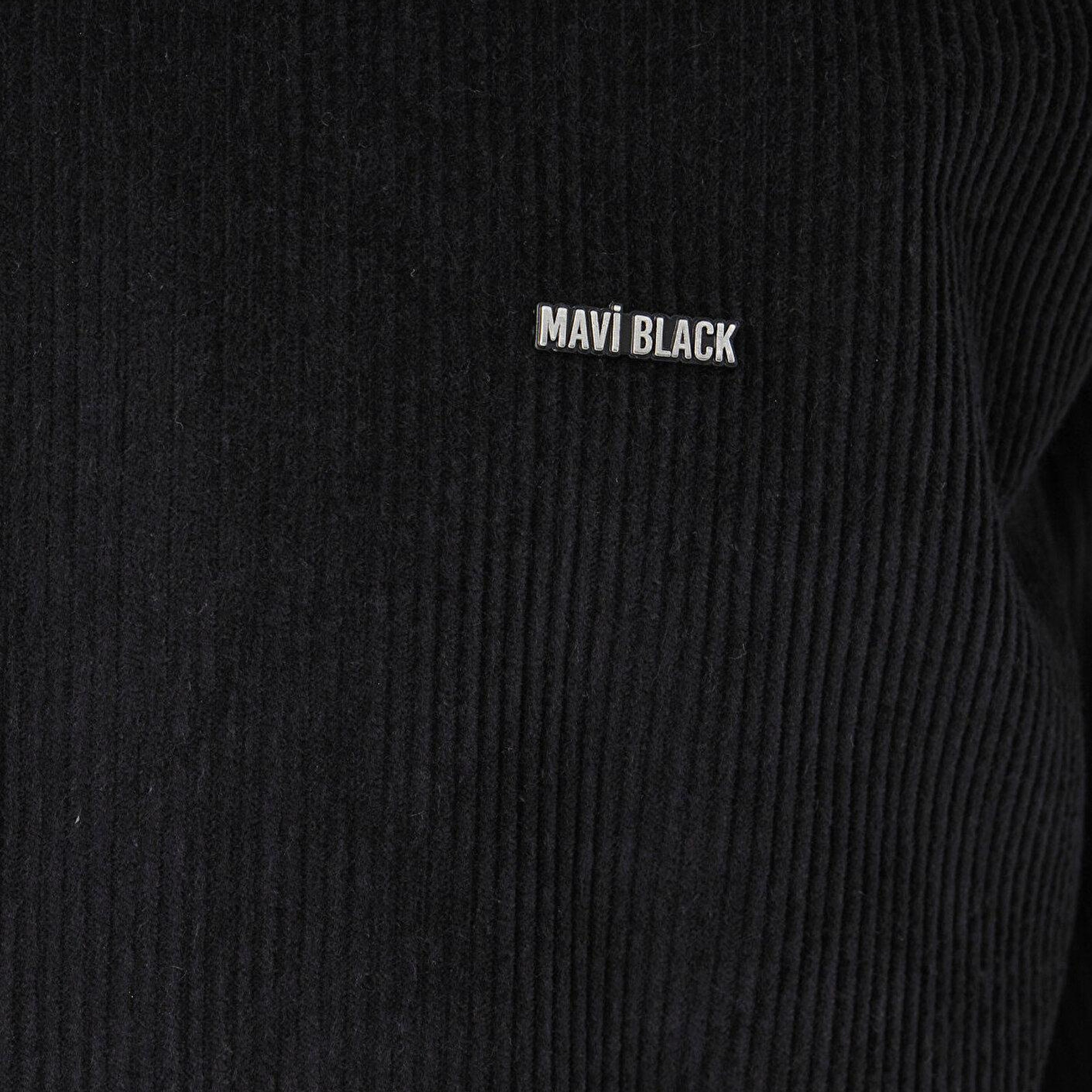 Mavi Siyah Kadife Gömlek Loose Fit / Bol Rahat Kesim 0220364-71379
