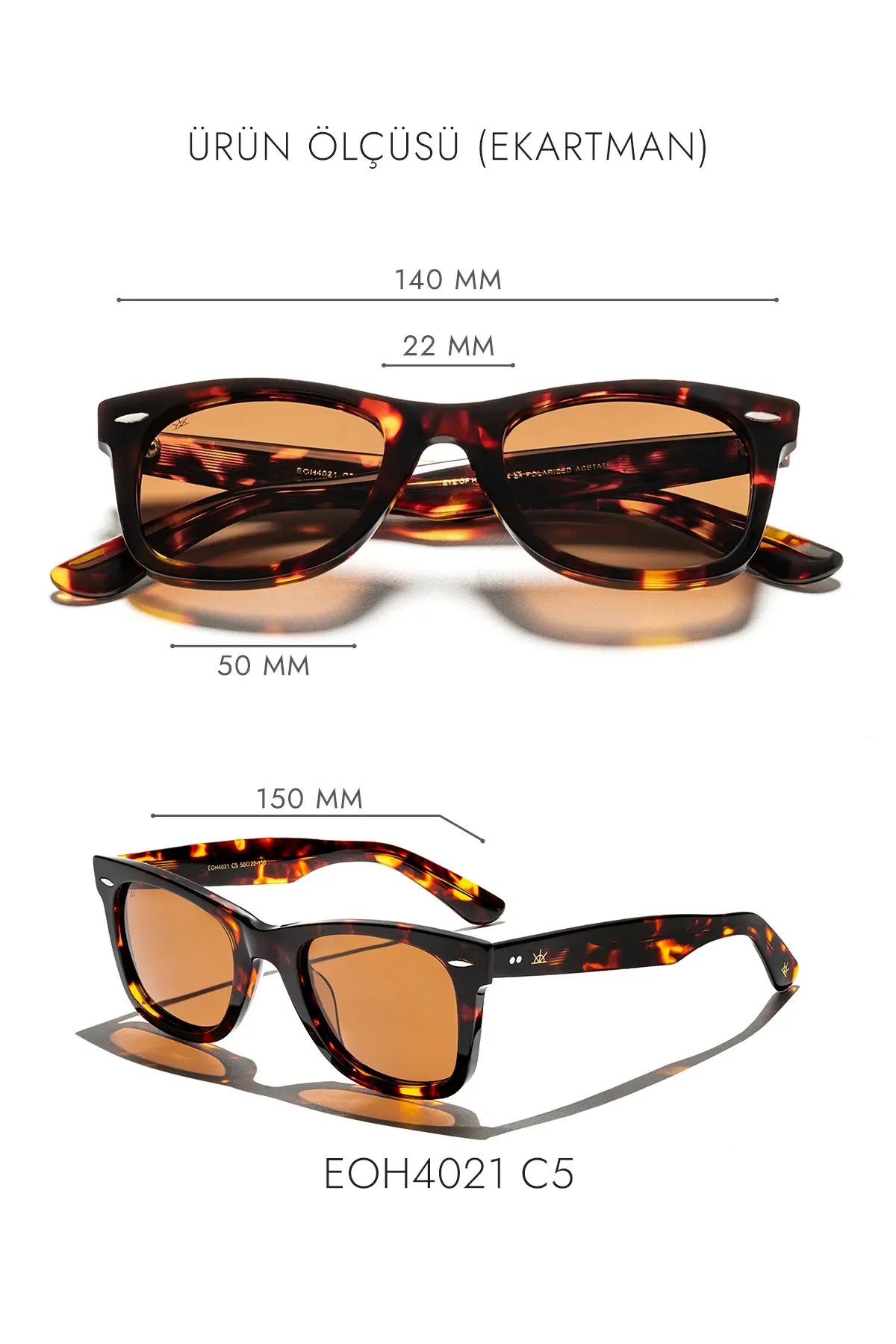 EOH4021 C5 Leopar Asetat Unisex Güneş Gözlüğü
