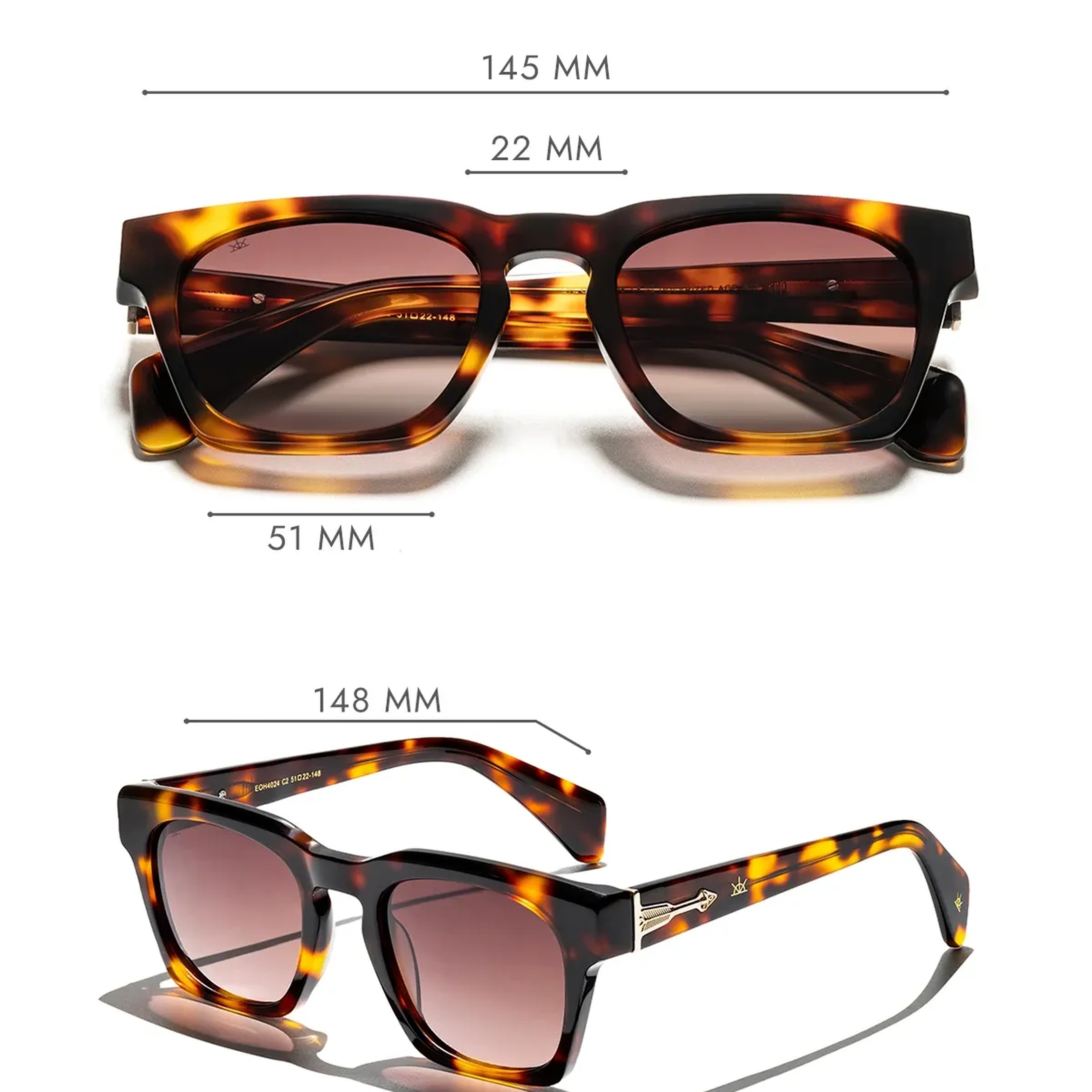 EOH4024 C2 Leopar Asetat Unisex Güneş Gözlüğü