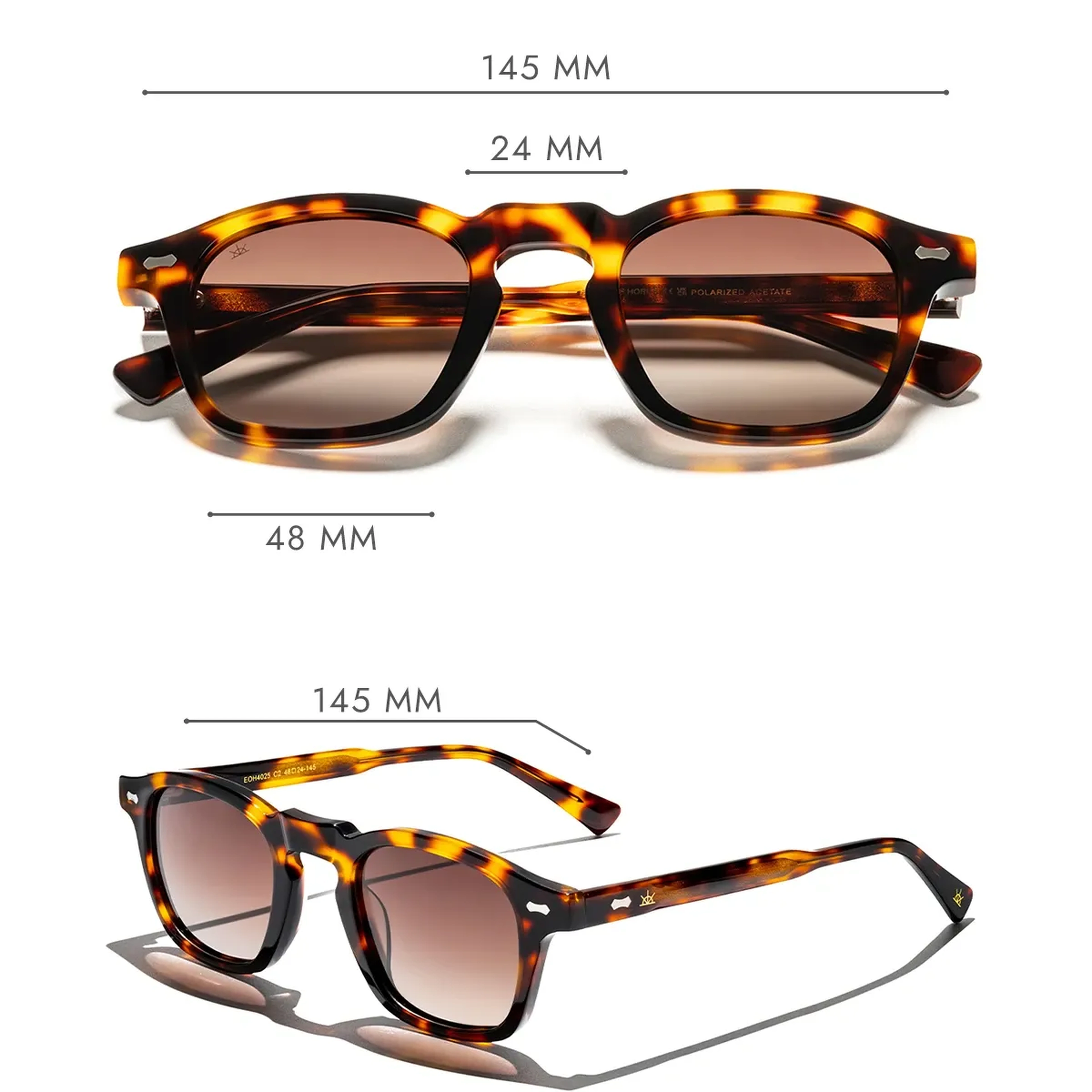 EOH4025 C2 Leopar Asetat Unisex Güneş Gözlüğü