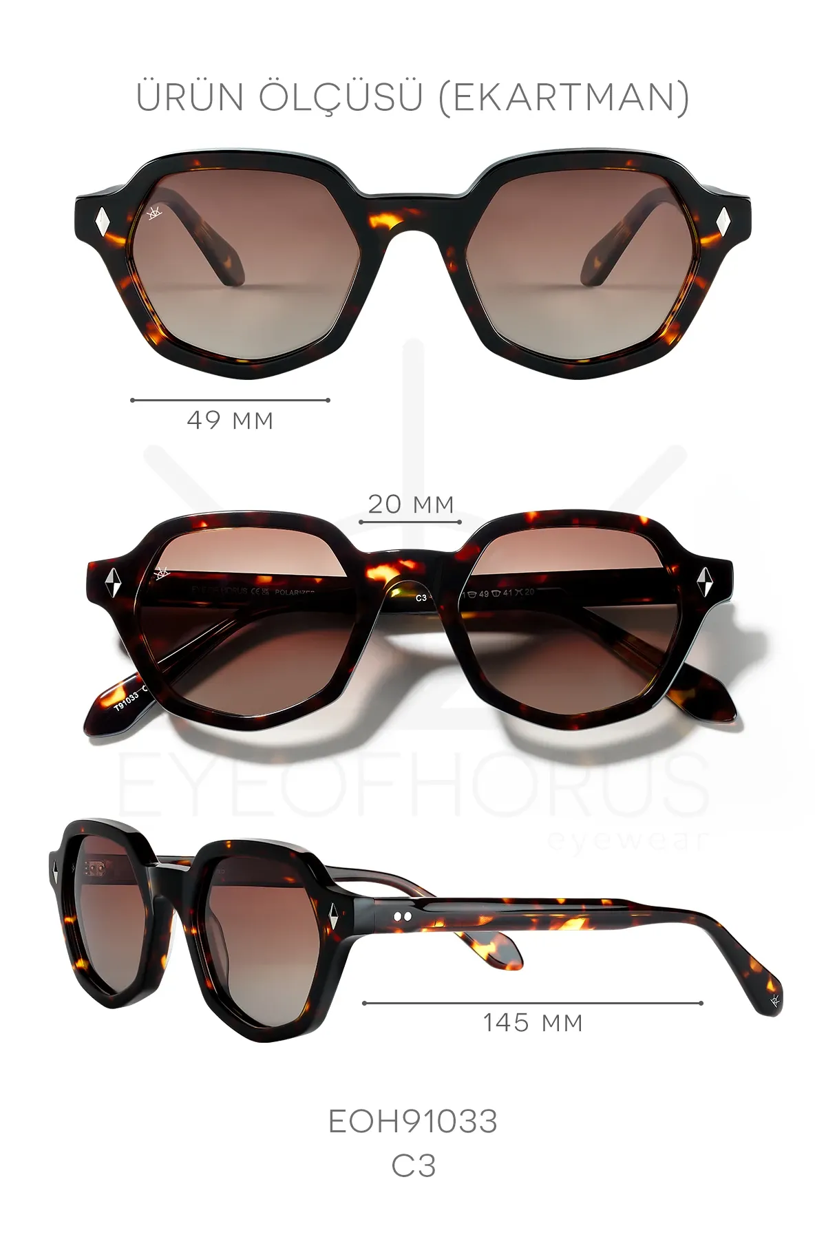 Mihenk C3 Leopar Unisex Güneş Gözlüğü