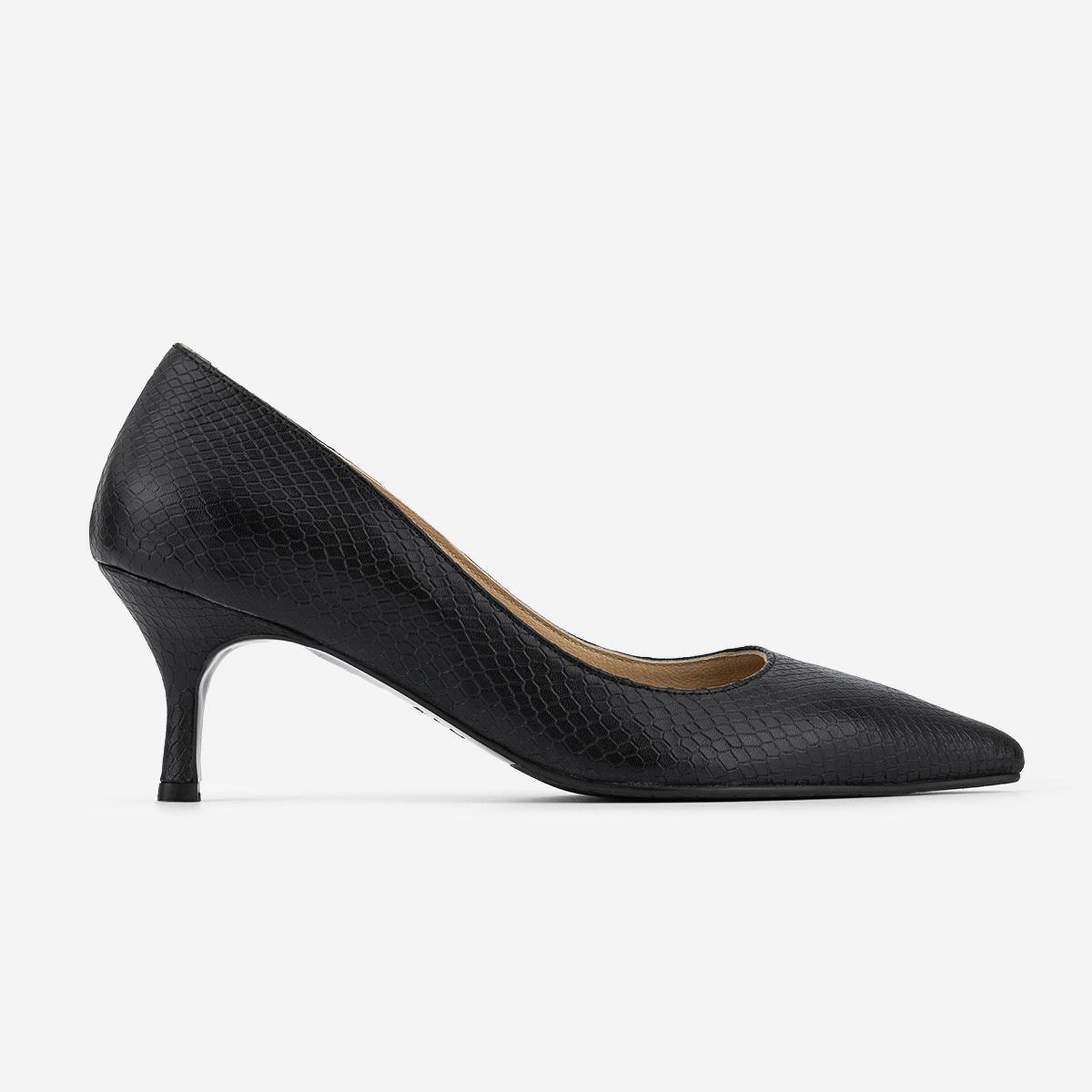 Valmenti Kadın Hakiki Deri Siyah Yılan Desen Stiletto